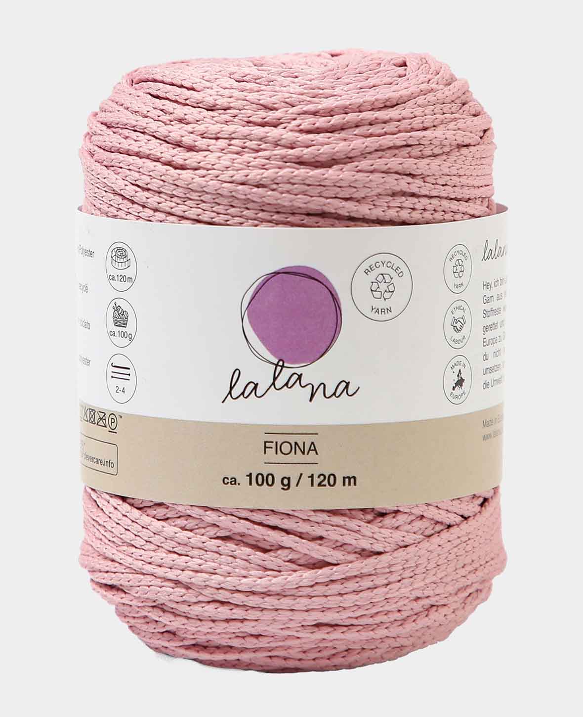 Fiona powder, Lalana Kettengarn, Puderrosa, ca. 100 g, ca. 120 m, ø 2mm