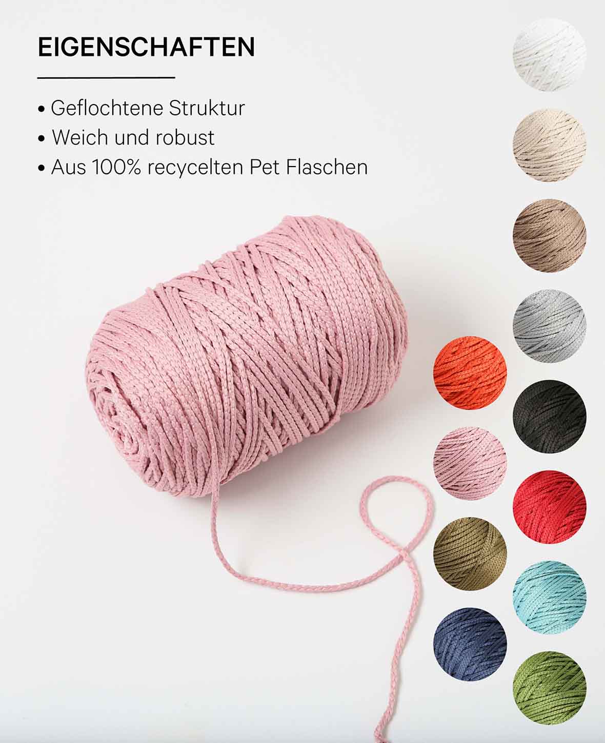 Fiona powder, Lalana Kettengarn, Puderrosa, ca. 100 g, ca. 120 m, ø 2mm