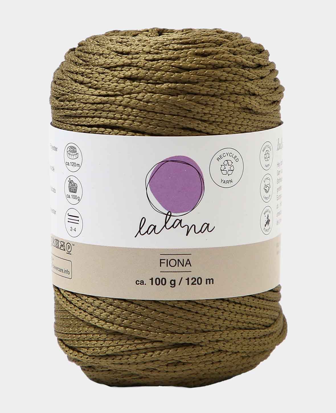 Fiona khaki, Lalana Kettengarn, ca. 100 g, ca. 120 m, ø 2mm