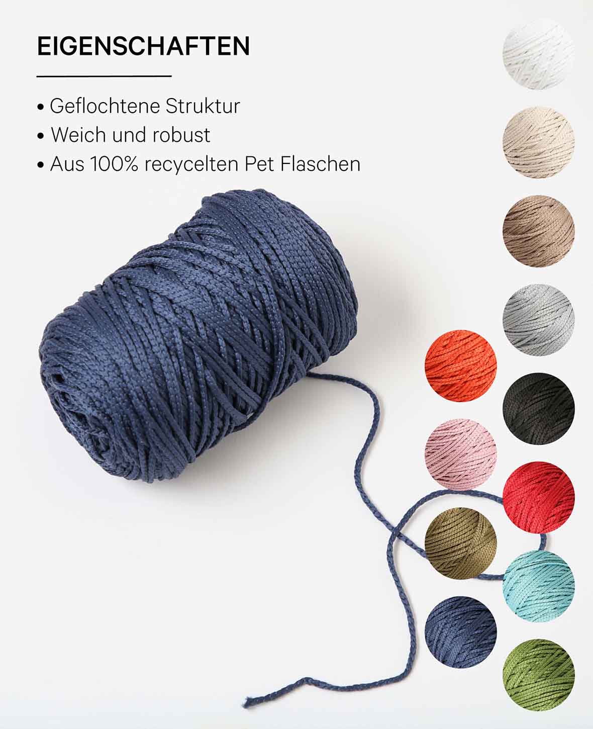 Fiona bleu nuit, fil chaînette Lalana, bleu nuit, env. 100 g, env. 120 m, ø 2mm