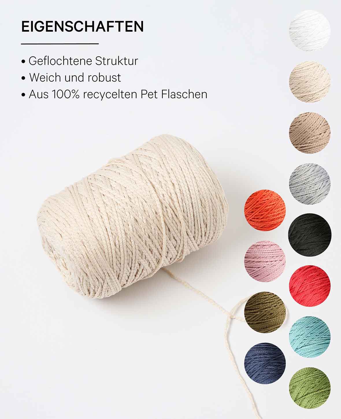 Fiona beige, Lalana Kettengarn, ca. 100 g, ca. 260 m, ø 1mm