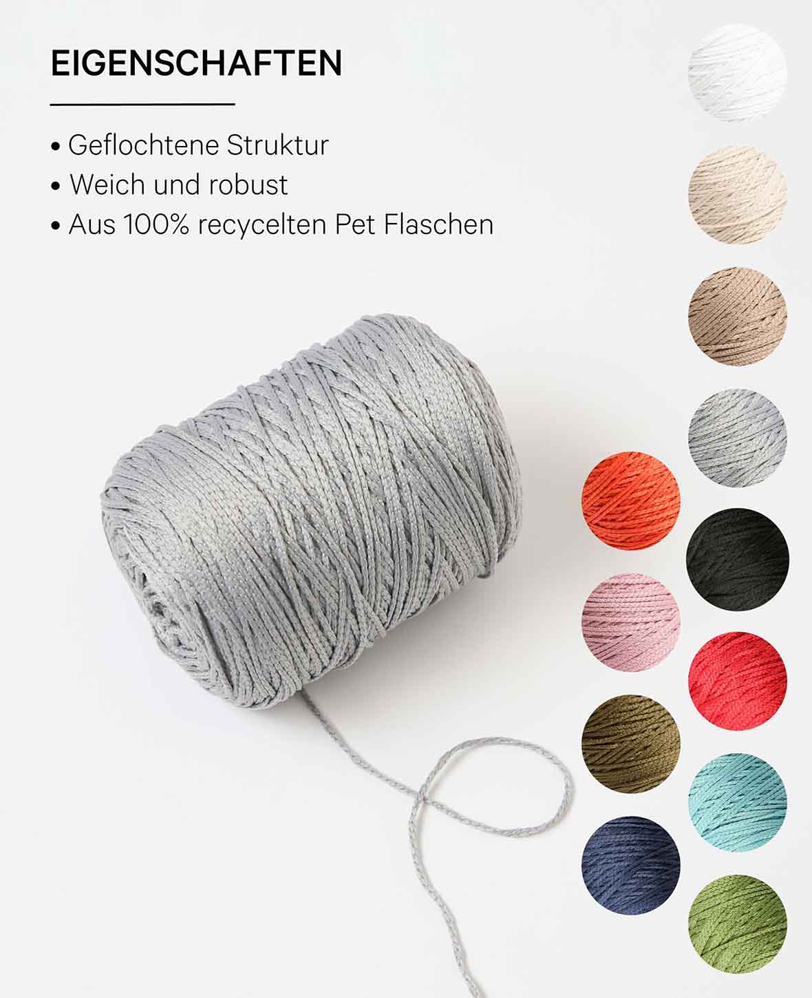 Fiona gris clair, Lalana fil chaîne, gris clair, env. 100 g, env. 260 m, ø 1mm