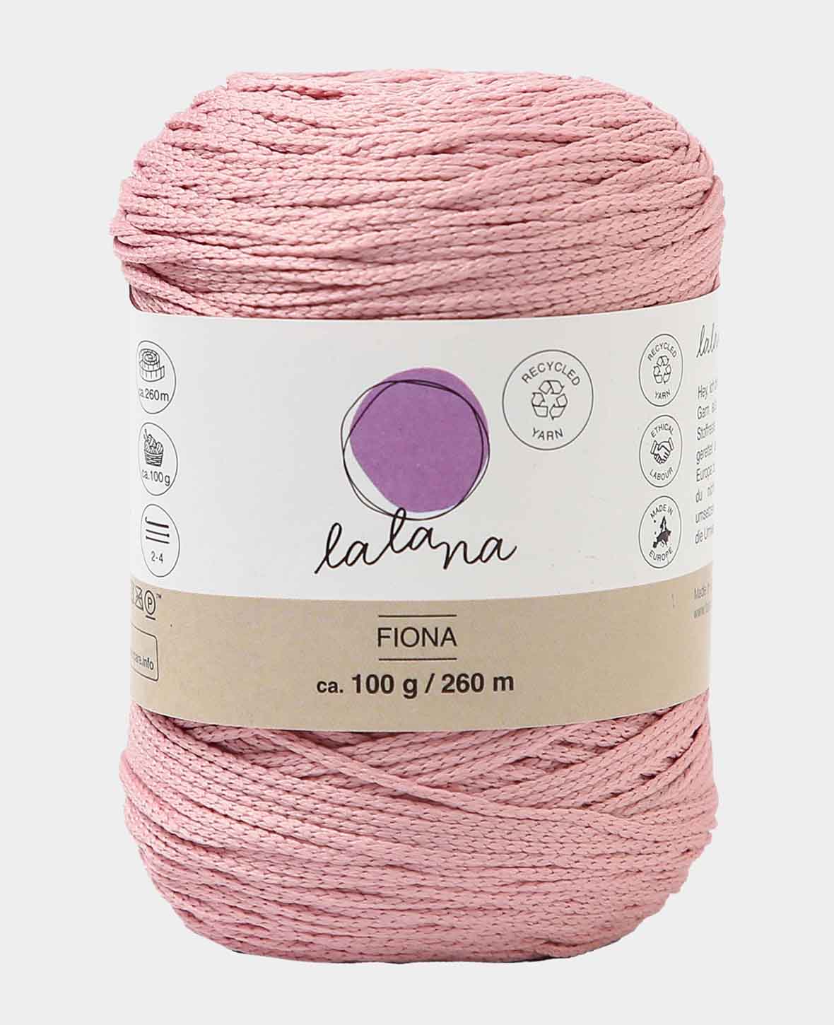 Fiona powder, Lalana Kettengarn, Puderrosa, ca. 100 g, ca. 260 m, ø 1mm