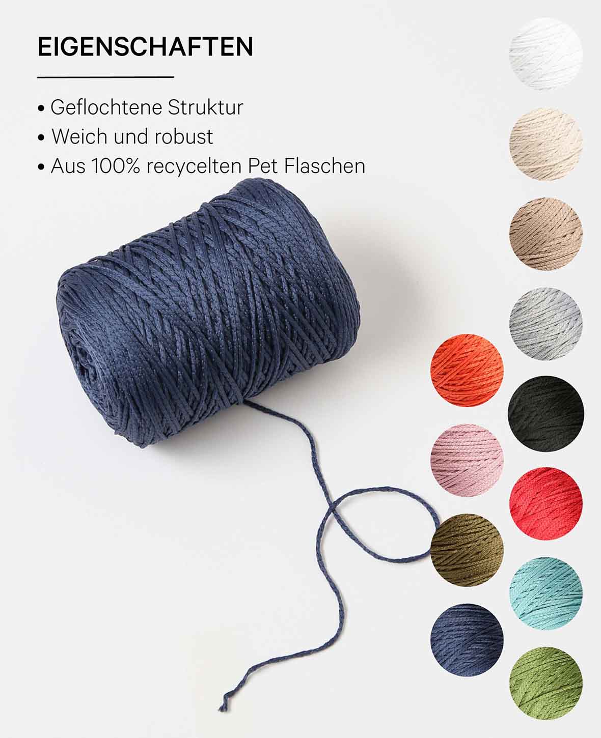 Fiona night blue, Lalana Kettengarn, Nachtblau, ca. 100 g, ca. 260 m, ø 1mm