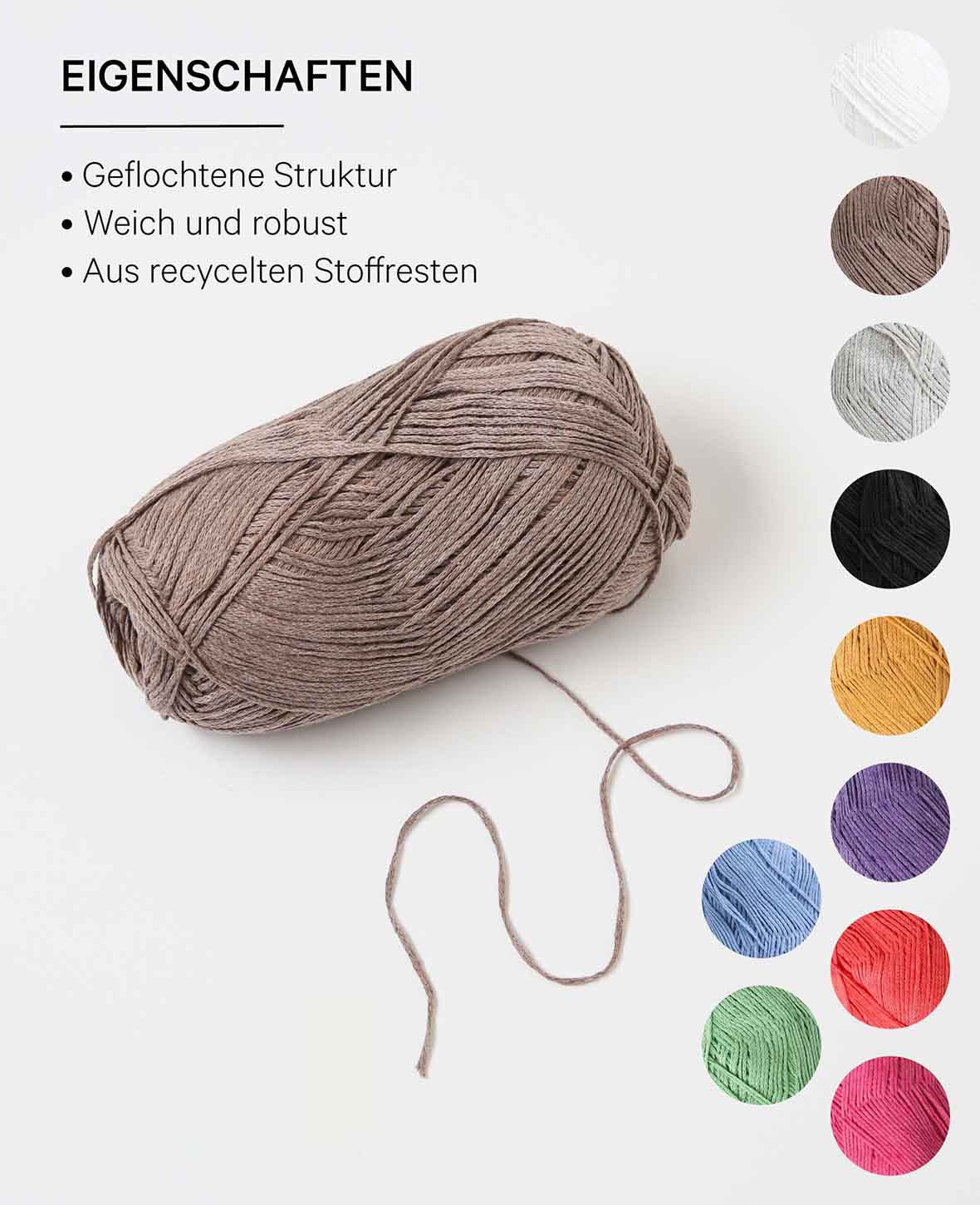 Lydia coffee, Lalana Kettengarn, Braun, ca. 100 g, ca. 300 m, ø 1.5mm