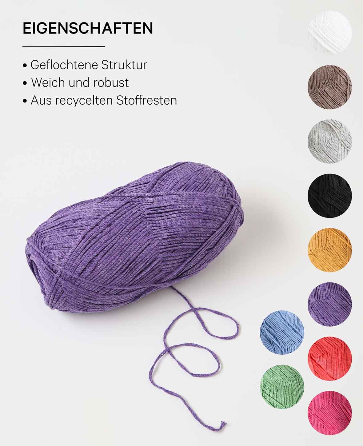 Lydia lilac, Lalana Kettengarn, Fliederfarben, ca. 100 g, ca. 300 m, ø 1.5mm
