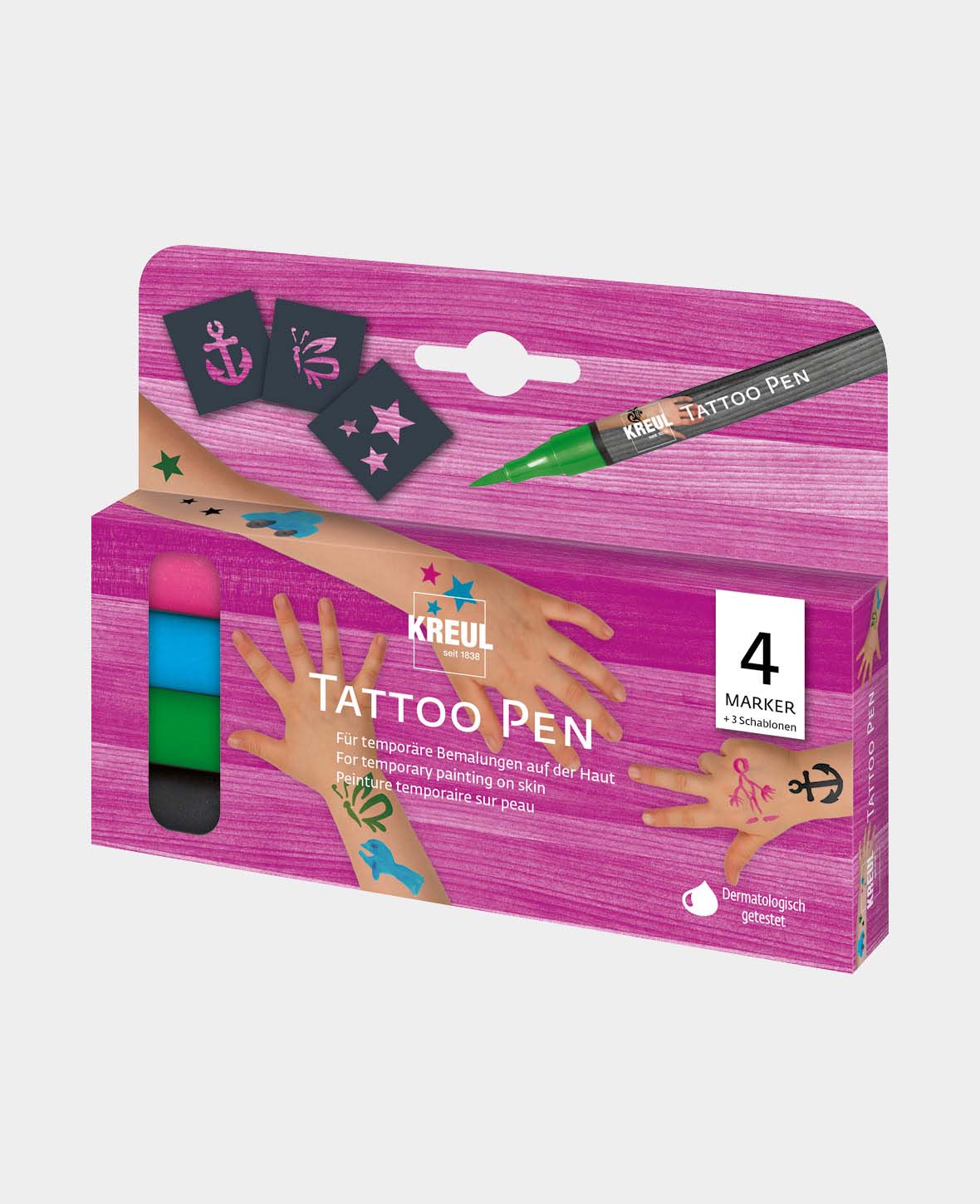 Tatouage Stylo Lot de 4 Ancres, Étoiles