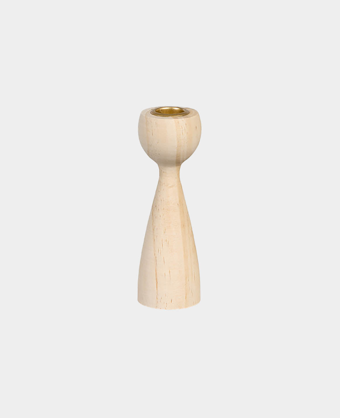 Bougeoir conique en bois naturel