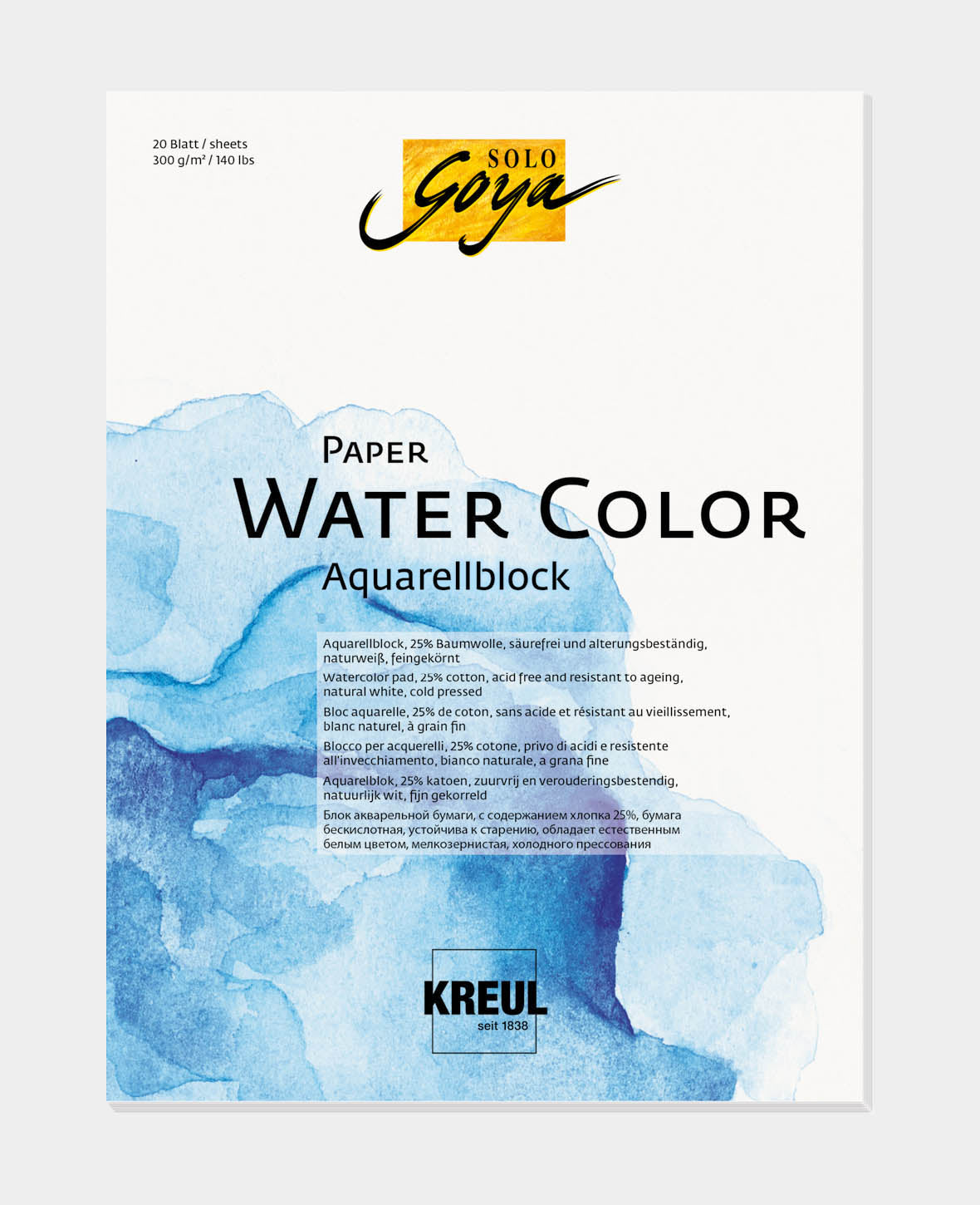 SOLO GOYA Papier Aquarelle 30 x 40 cm 20 feuilles 300 g/m²