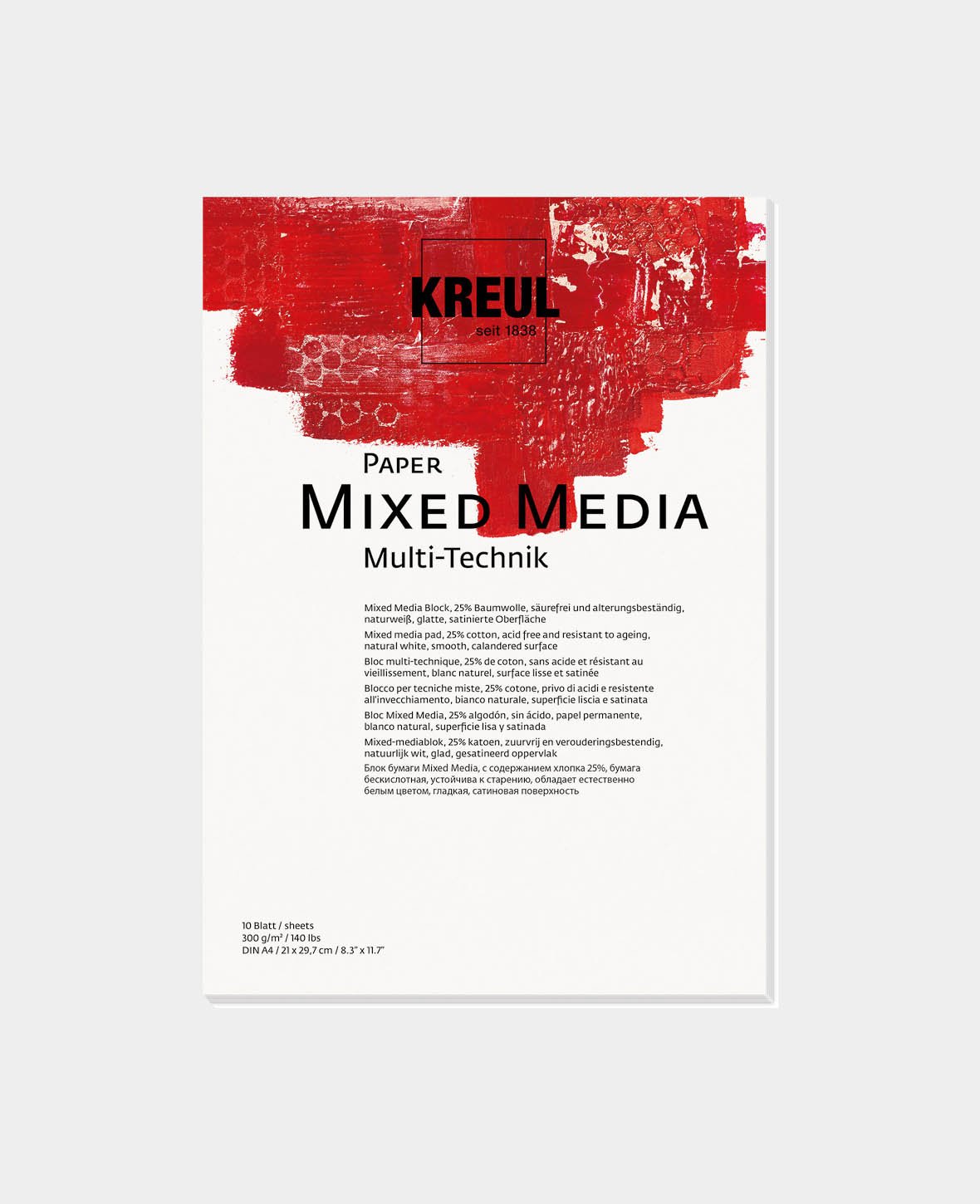 KREUL Papier Mixed Media 10 feuilles 300 g/m² DIN A4