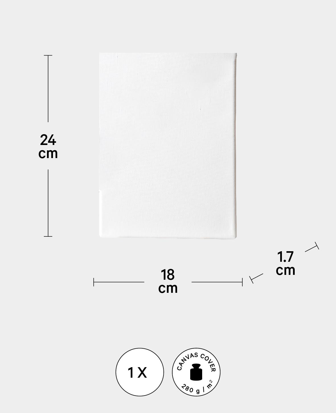 Châssis BASIC, 1.7 x 18 x 24 cm, Blanc
