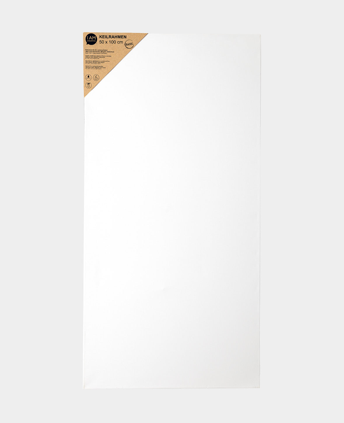 Keilrahmen BASIC 50 x 10 x 1.7 cm, Baumwoll-Leinwand für Öl & Acryl