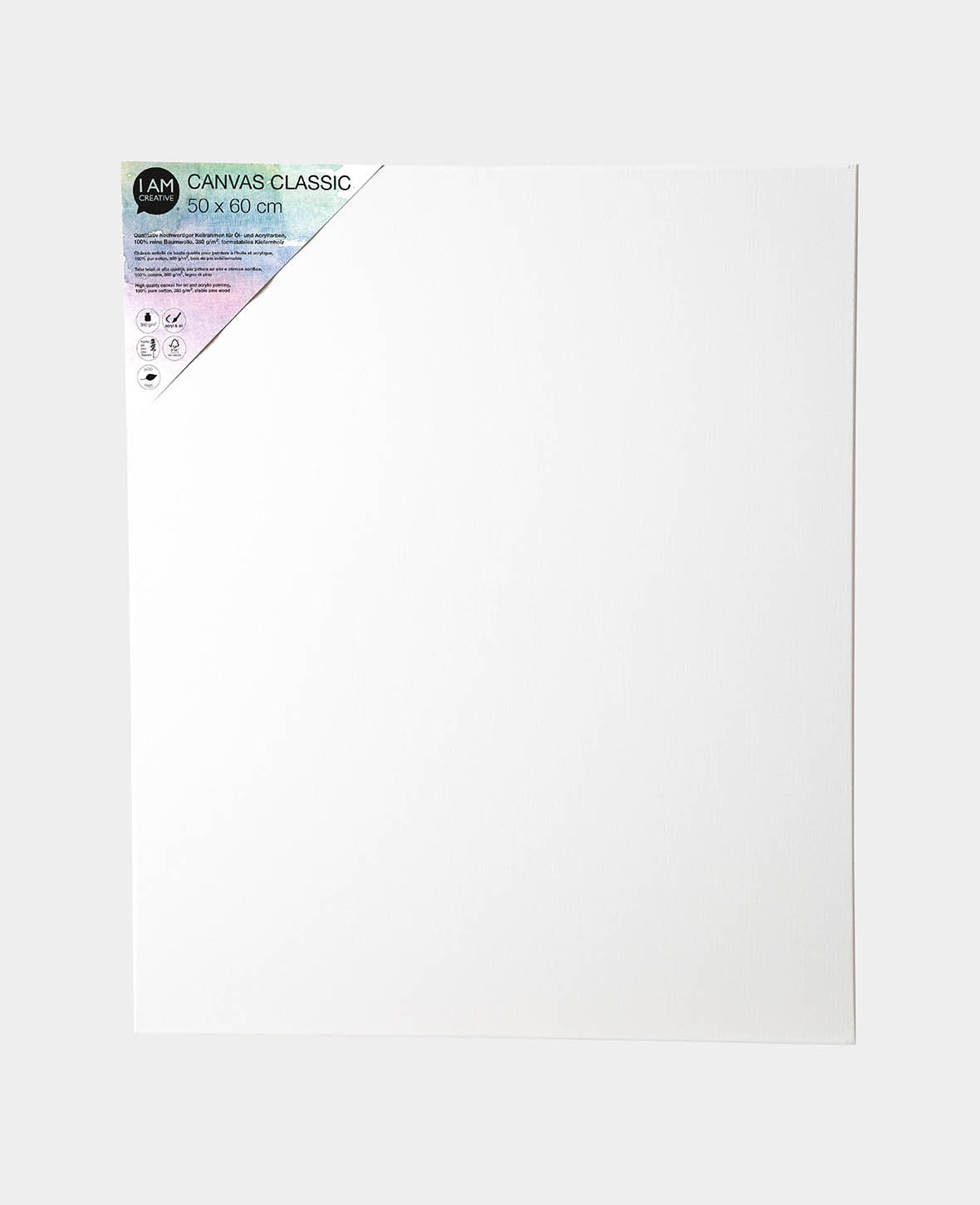 Stretched Canvas Classic, 1.7 x 50 x 60 cm, White