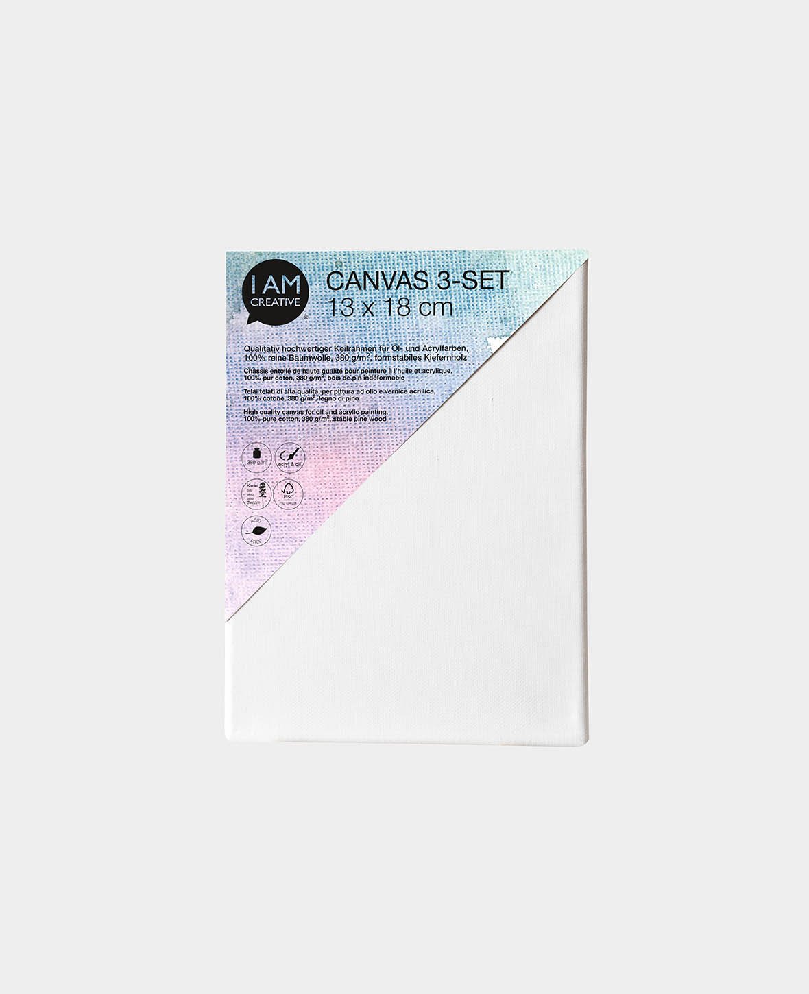 Stretched Canvas, 1.7 x 13 x 18 cm, White, 3 pcs.