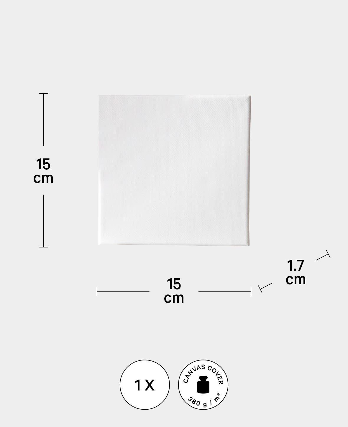 Stretcher frame, 1.7 x 15 x 15 cm, White, 3 pcs.