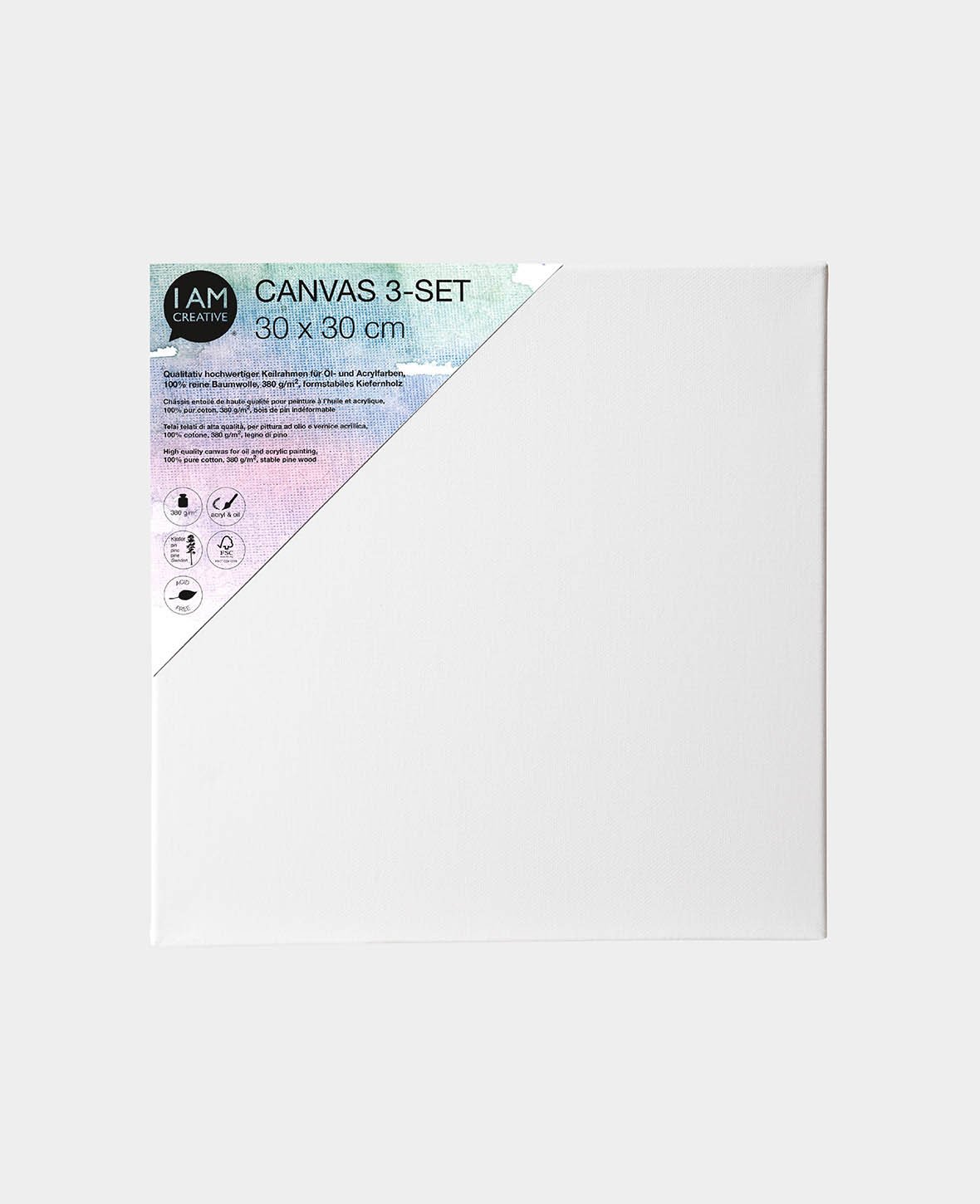 Stretcher Frame, 1.7 x 30 x 30 cm, White, 3 pcs