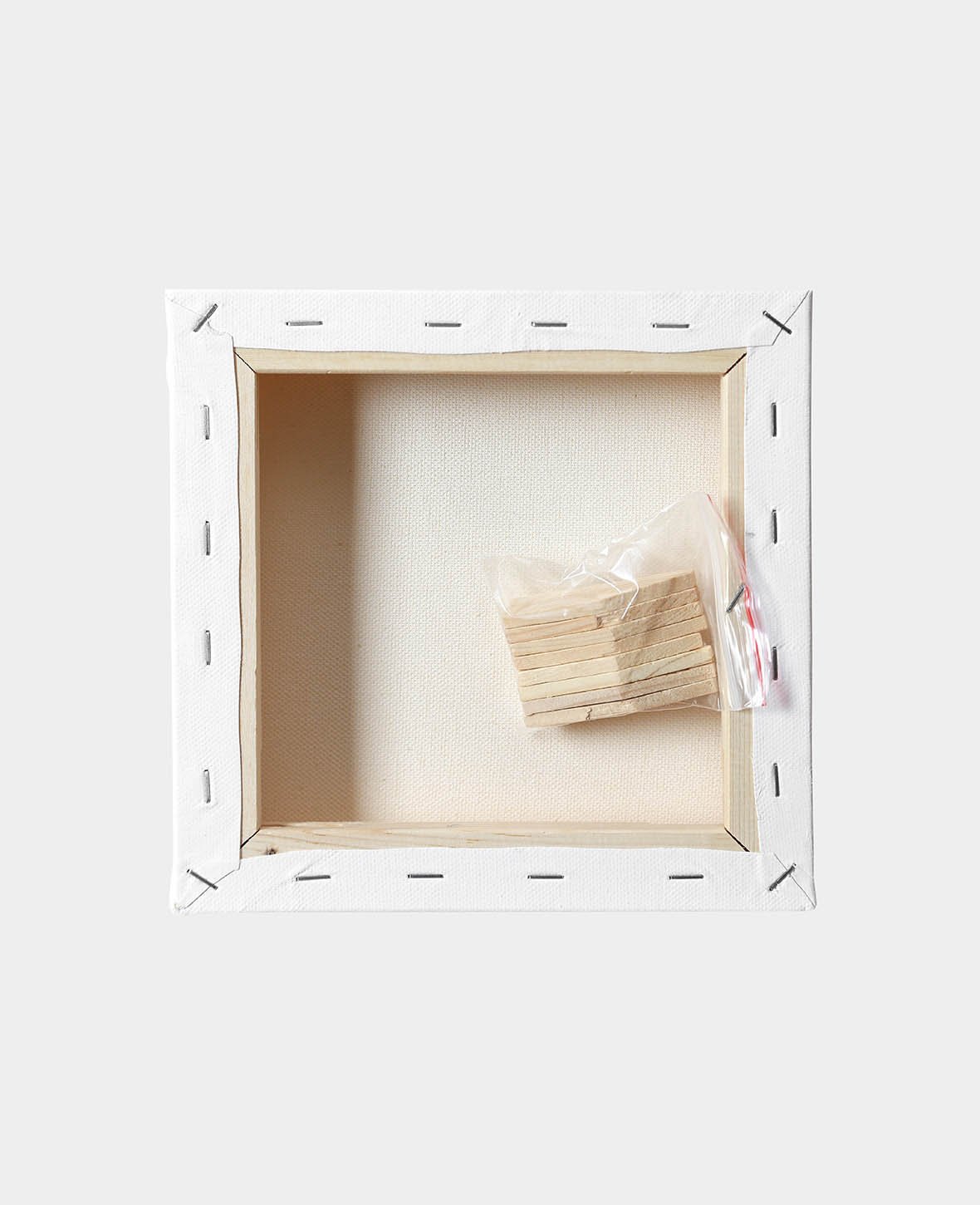 Stretched Canvas 3D, 3.7 x 20 x 20 cm, White