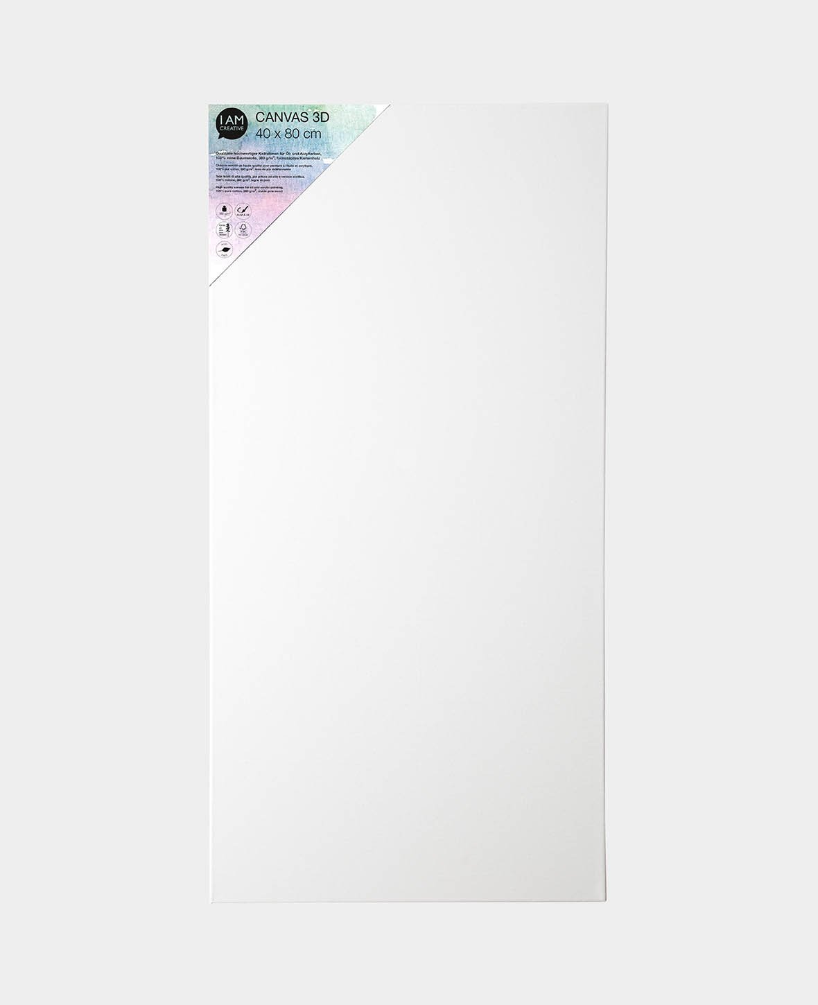 Stretched Canvas 3D, 3.7 x 40 x 80 cm, White