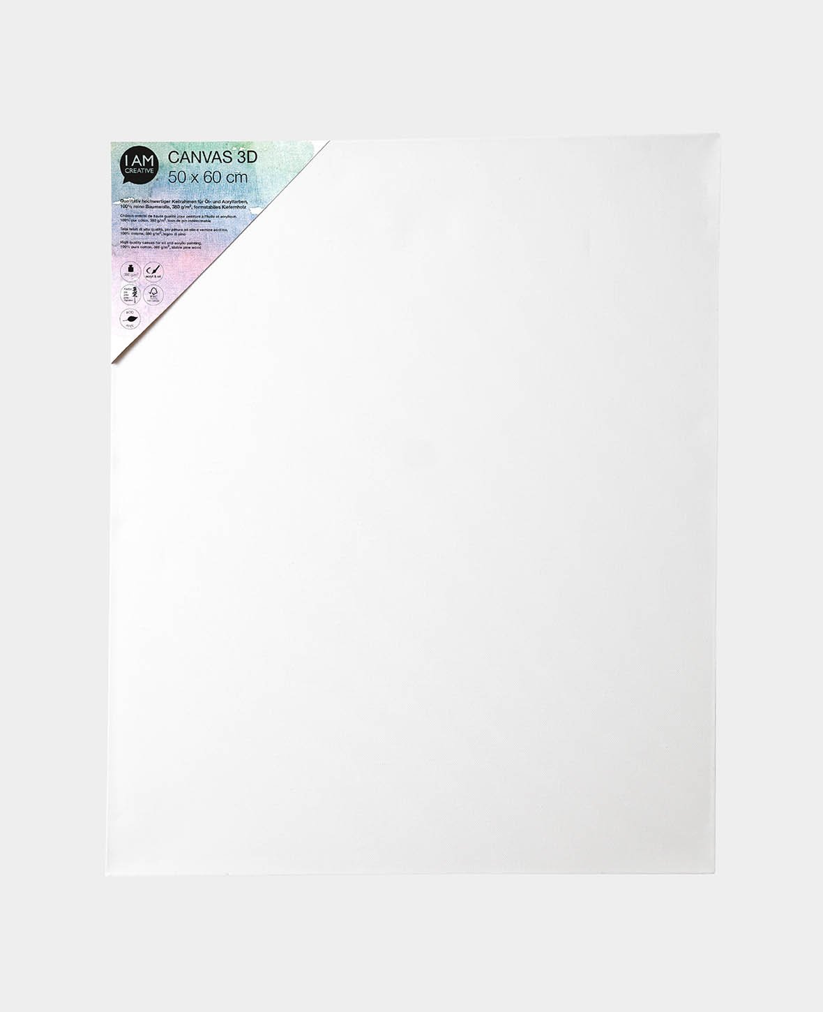 Stretched Canvas 3D, 3.7 x 50 x 60 cm, White