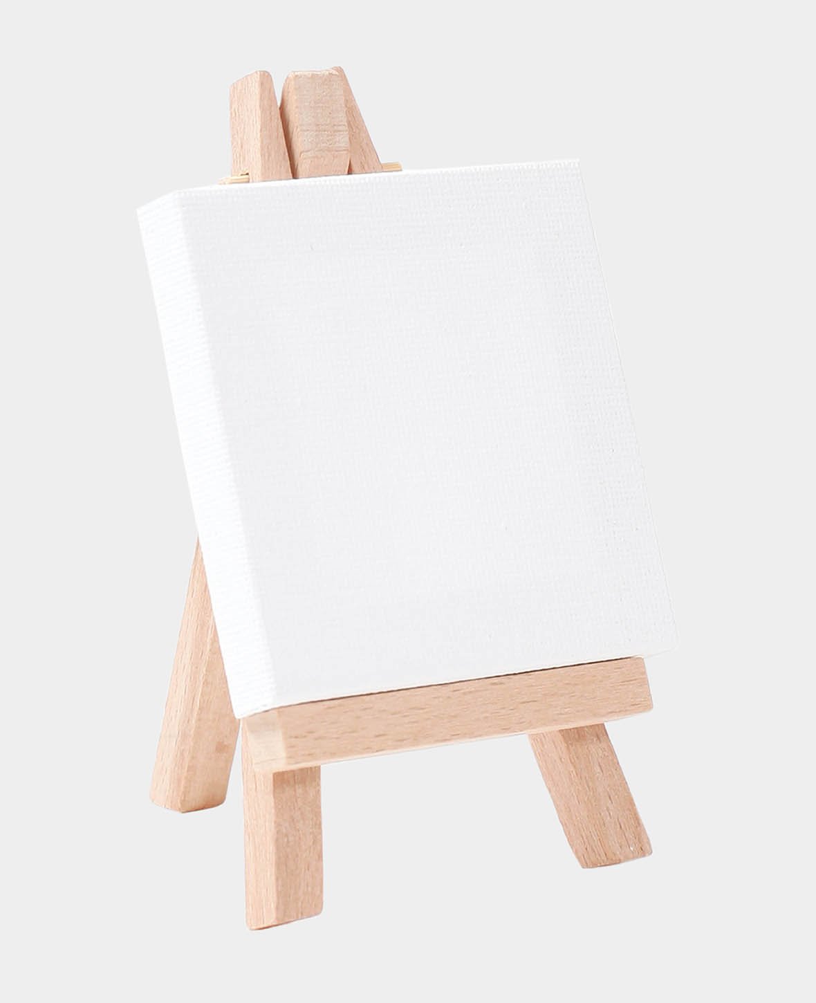 Mini Easel & Stretched Canvas, White, 7 x 7 cm, 3 Pieces