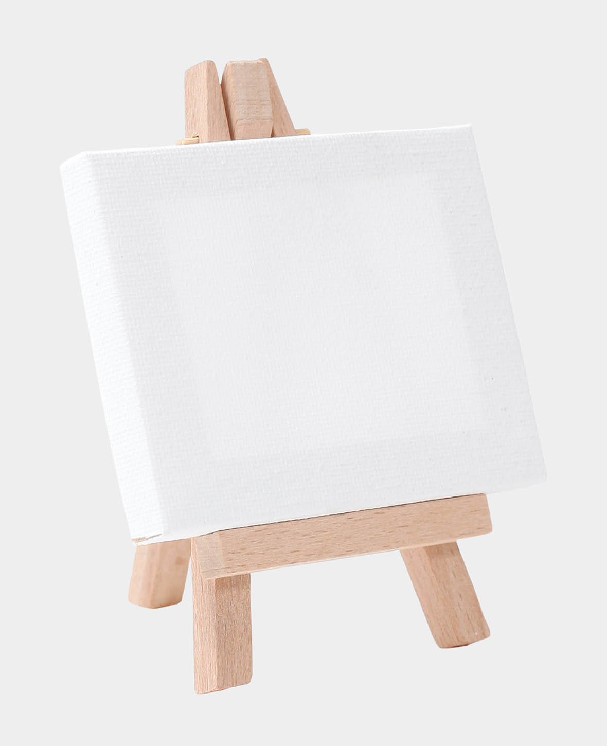 Mini Easel & Stretched Canvas, White, 7 x 9 cm
