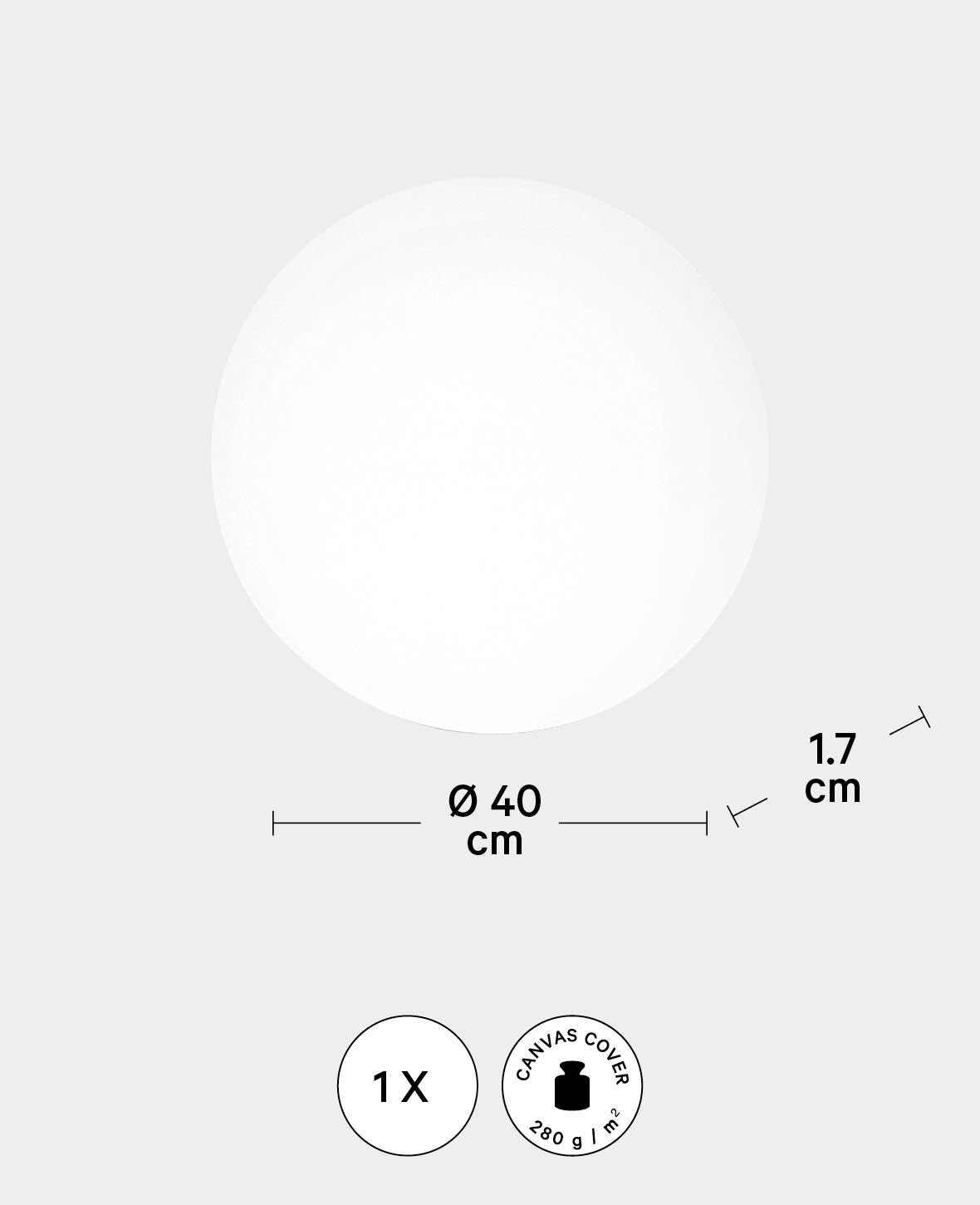 Châssis Classic, ø 40 x 1.7 cm, blanc
