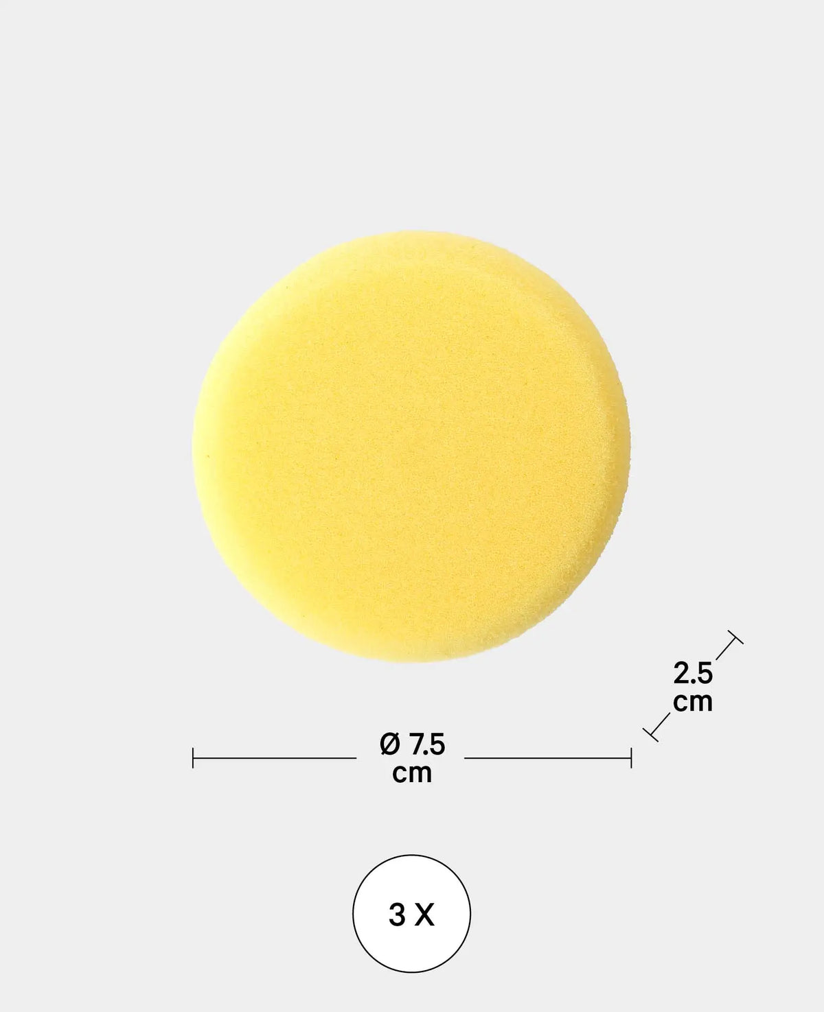 Éponges à peindre, ø 7,5 x 2,5 cm, éponges en mousse, rondes, douces, jaunes, 3 pièces