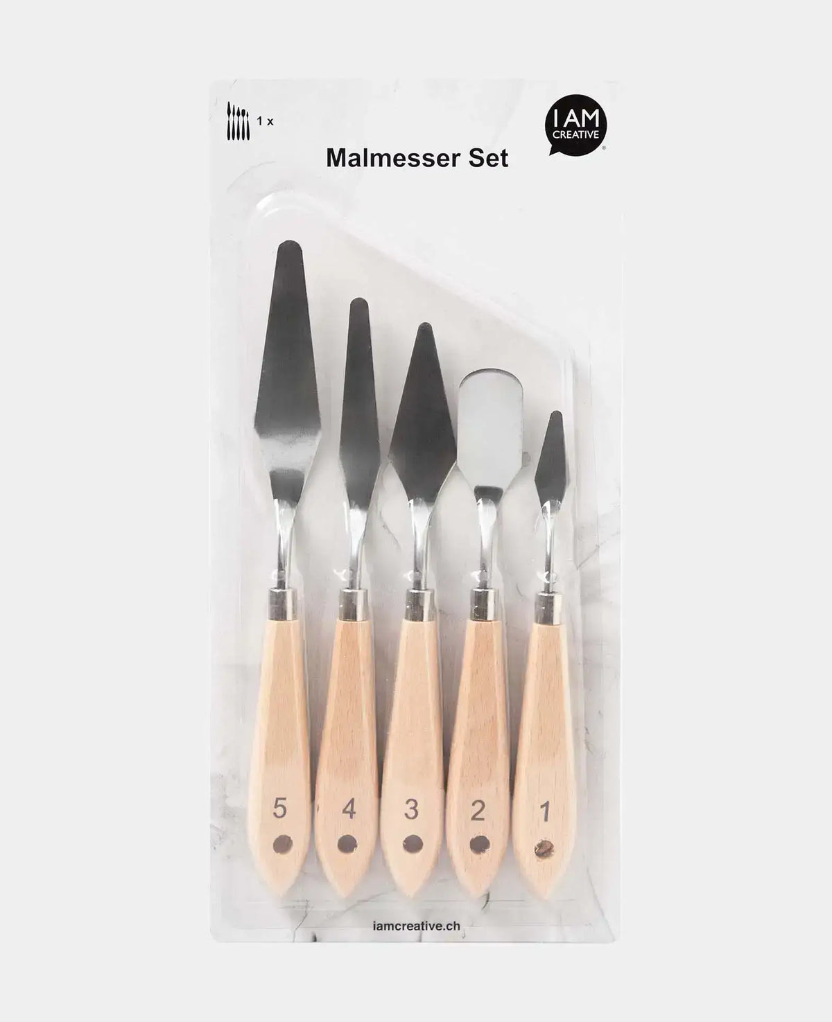 Painting Knife Set, 5-piece Stainless Steel Palette Knife Set with Straight Edges, Painting Spatulas in Various Shapes