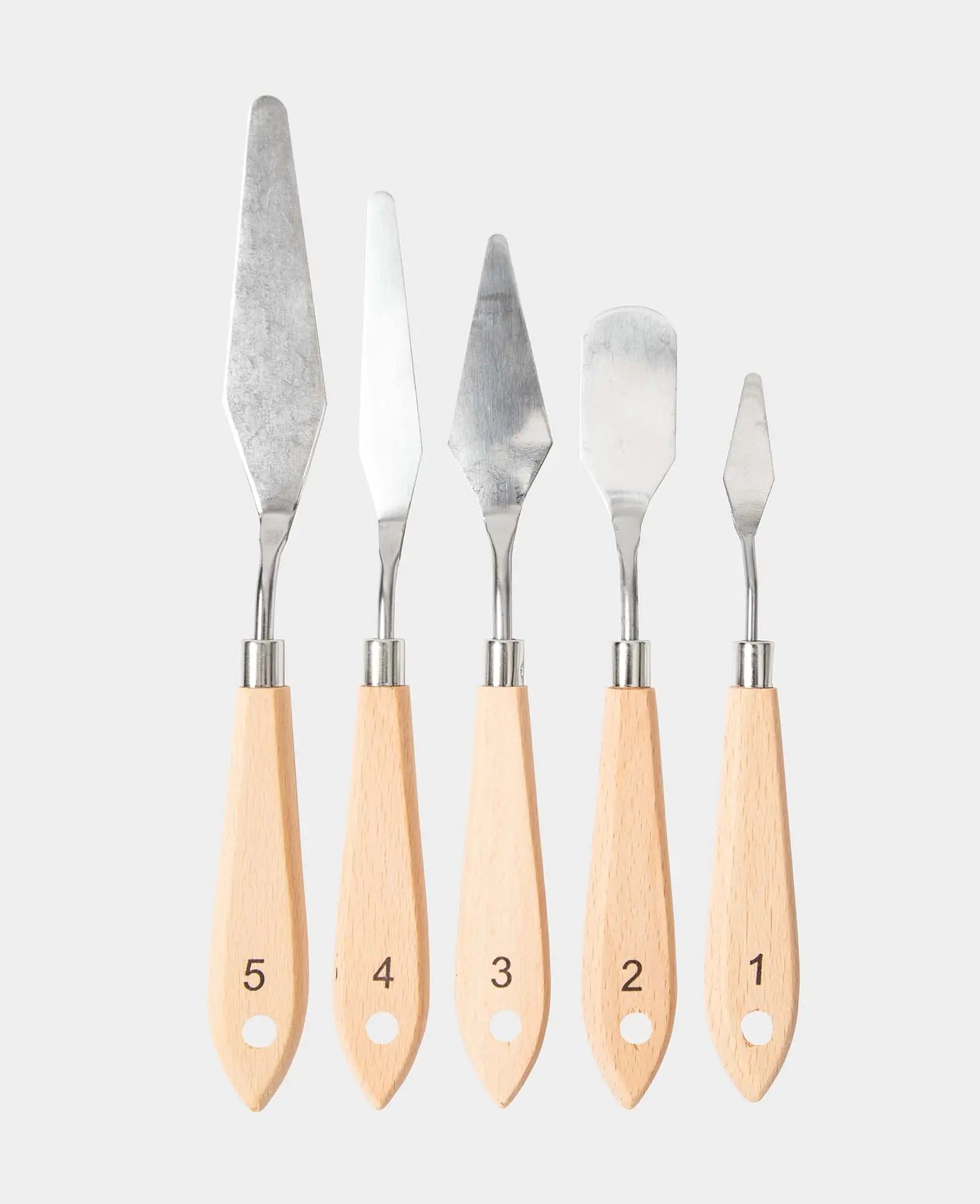 Painting Knife Set, 5-piece Stainless Steel Palette Knife Set with Straight Edges, Painting Spatulas in Various Shapes