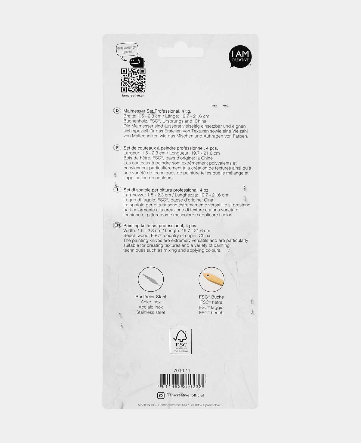 Ensemble de couteaux à peindre professionnels, ensemble de 4 spatules en acier inoxydable avec bords dentelés, spatule à peindre, 4 pièces