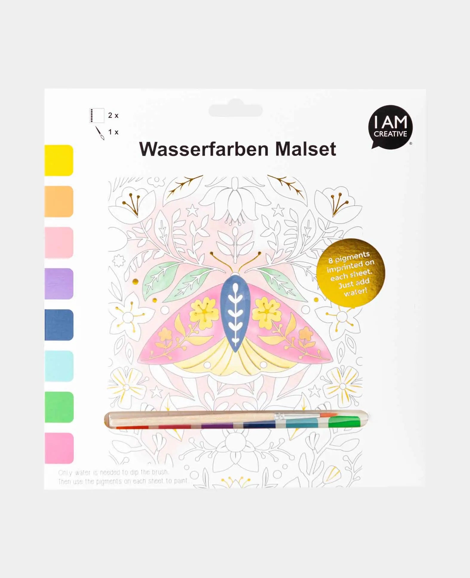 Watercolor Painting Set, Butterfly, 2 pcs, incl. brush
