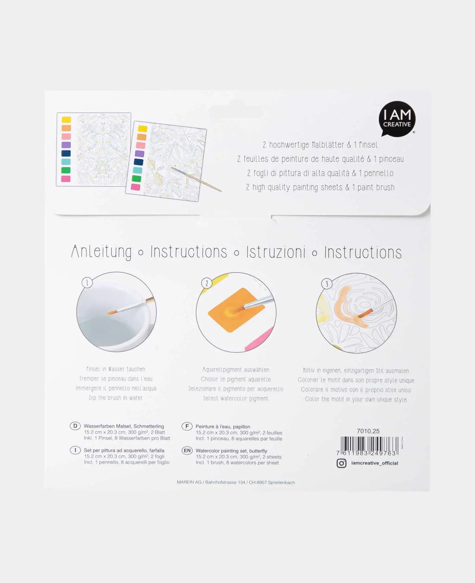 Watercolor Painting Set, Butterfly, 2 pcs, incl. brush