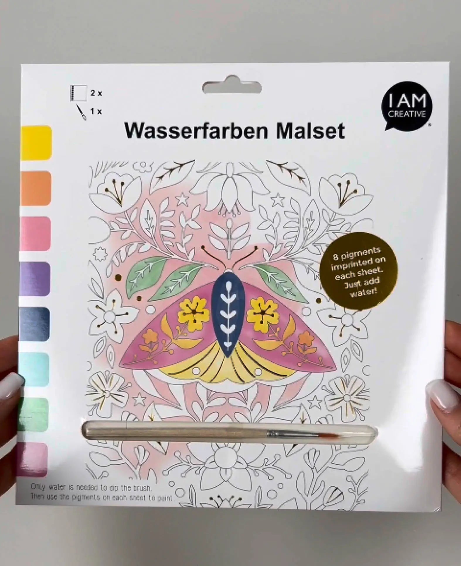 Watercolor Painting Set, Butterfly, 2 pcs, incl. brush