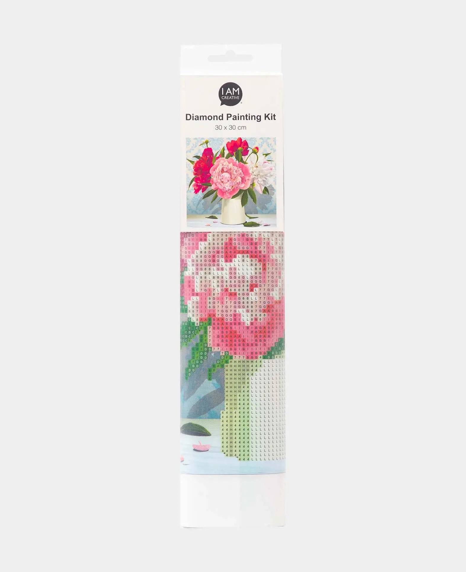 Kit de diamond painting, Fleurs en vase, 30 x 30 cm