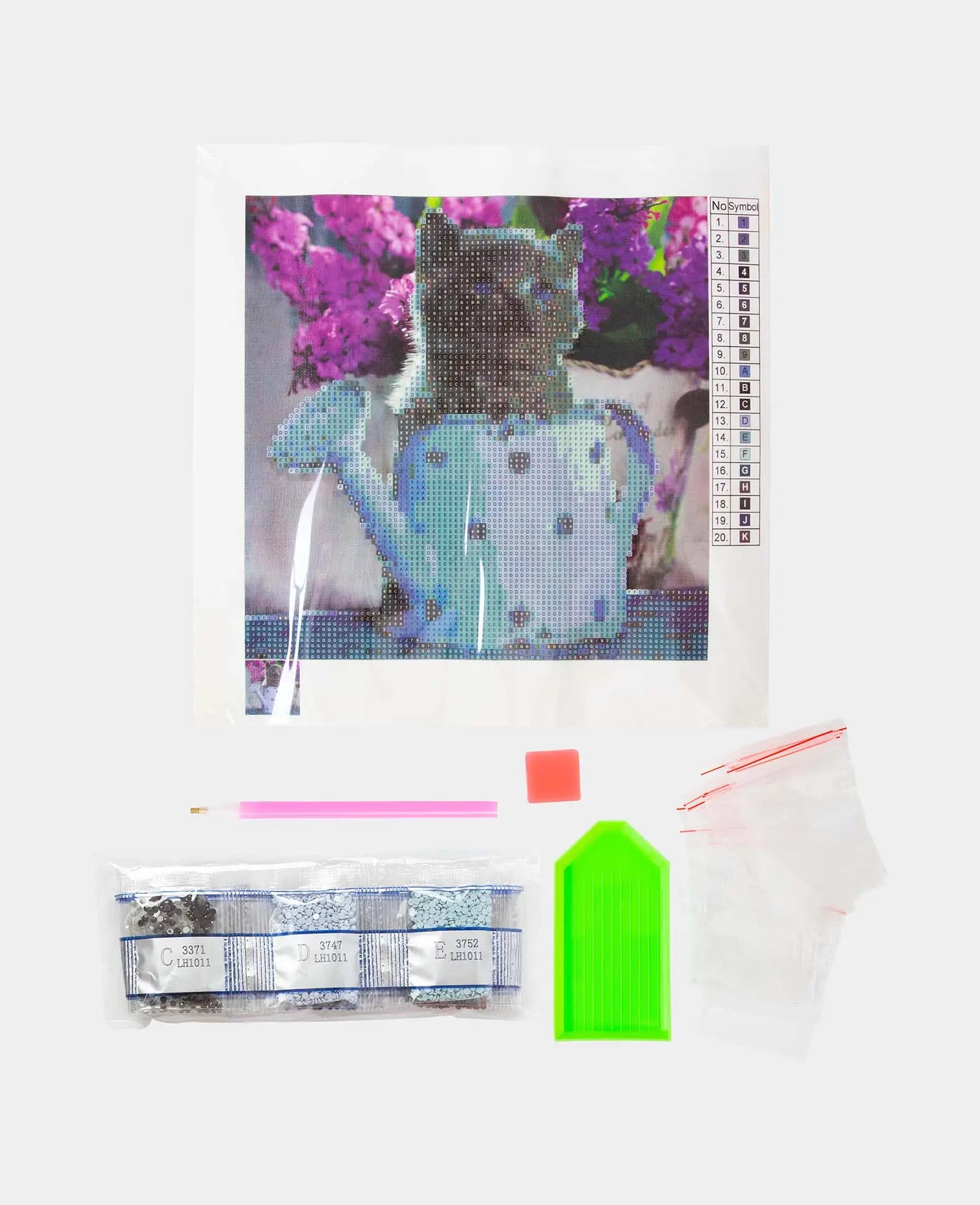 Kit de Diamond Painting, chat, 30 x 30 cm