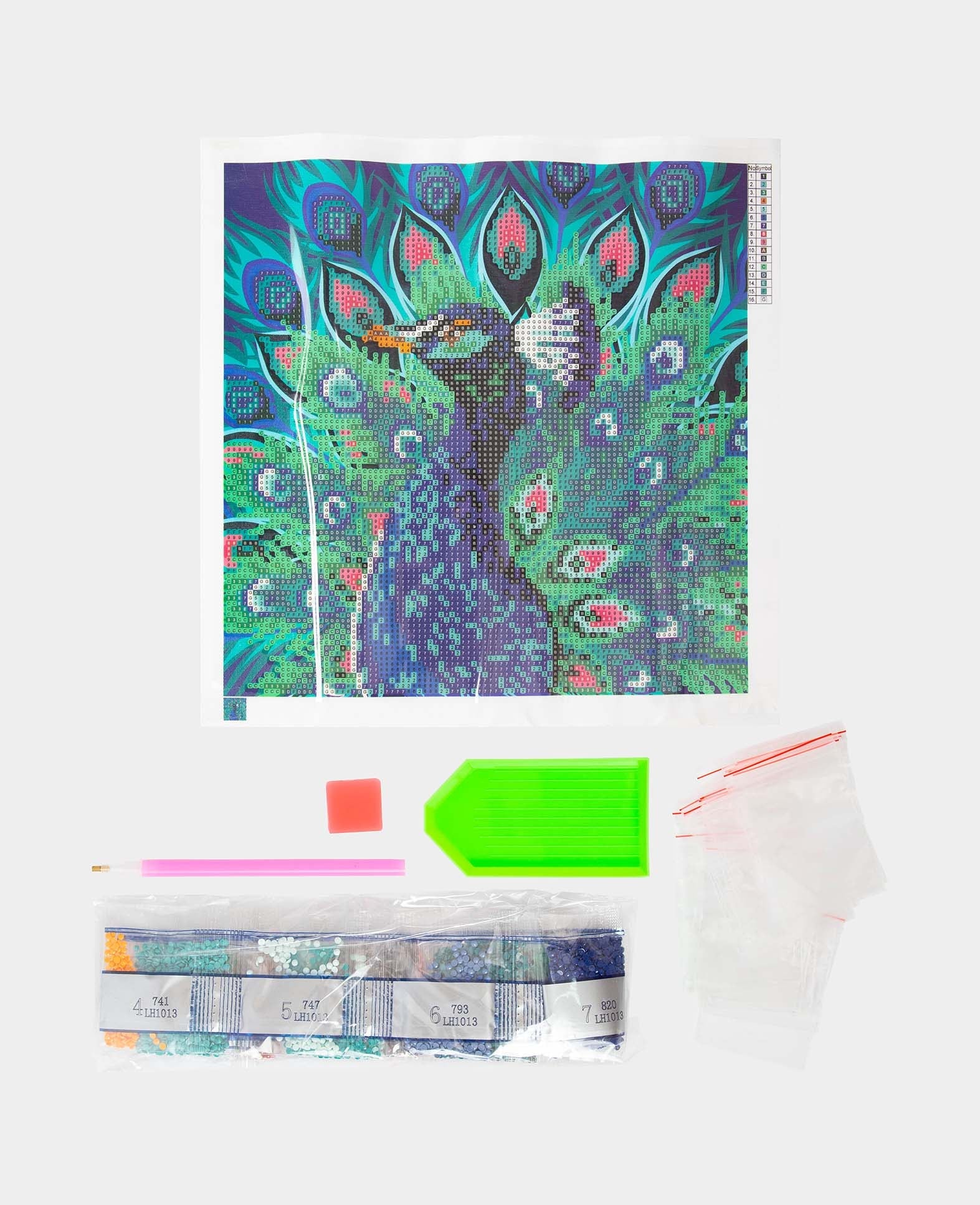 Kit de Diamond Painting, Paon, 30 x 30 cm