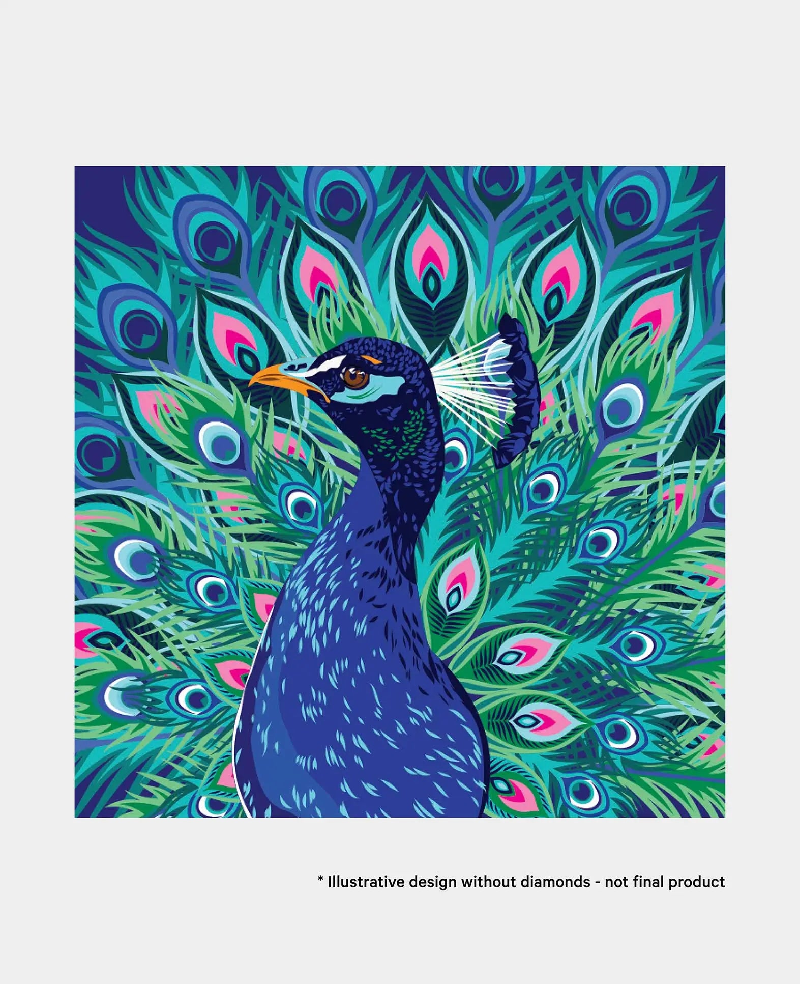 Kit de Diamond Painting, Paon, 30 x 30 cm