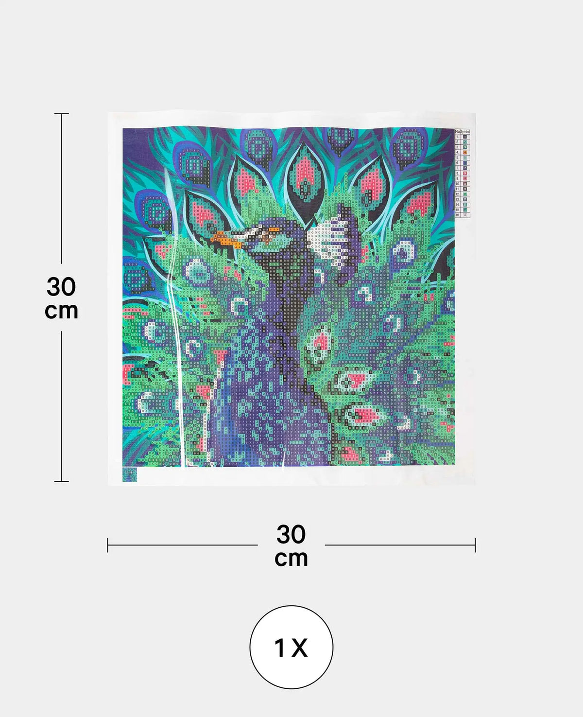 Kit de Diamond Painting, Paon, 30 x 30 cm