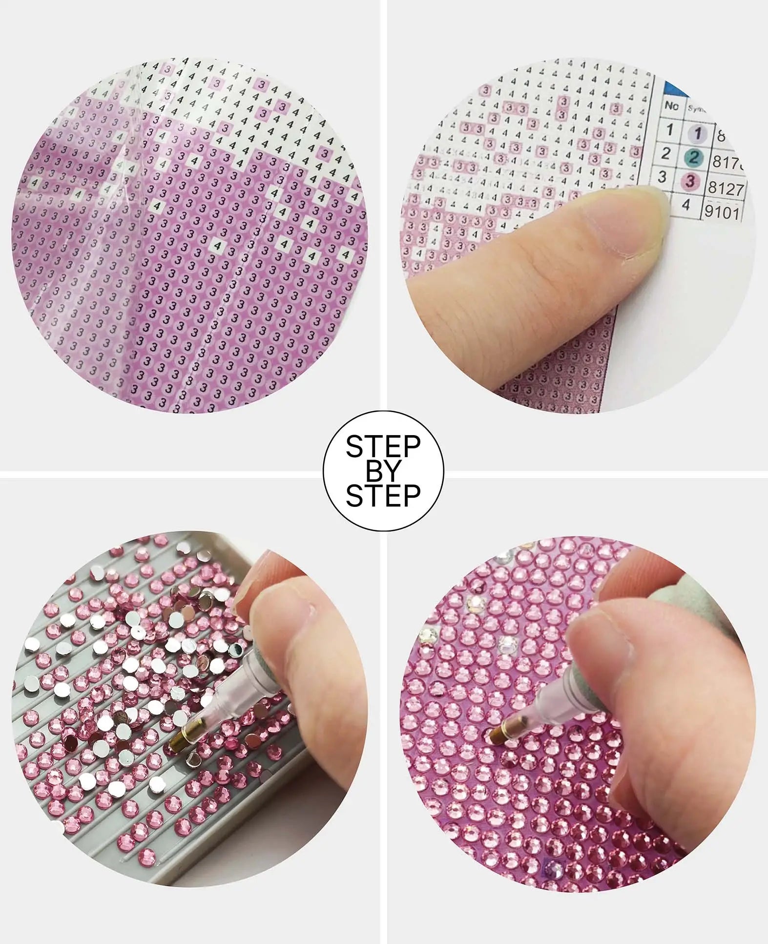 Diamond Painting Kit, Flamingo, 30 x 30 cm