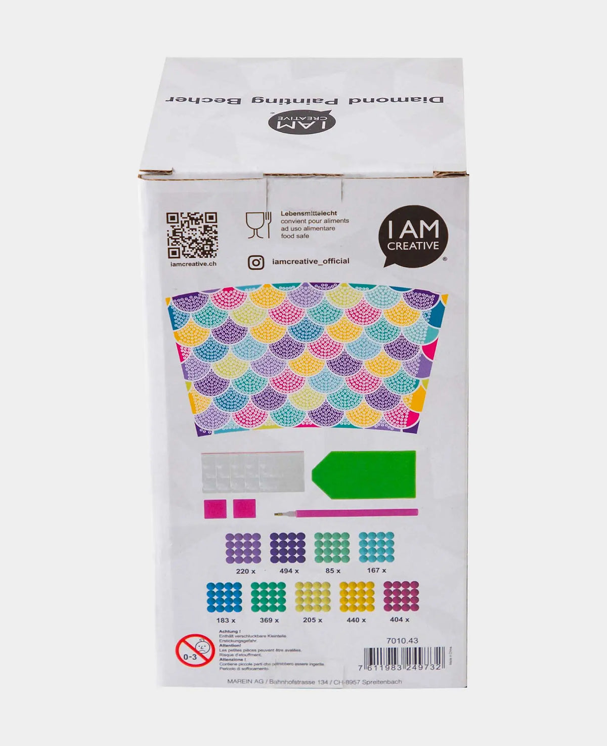 Diamond Painting Becher, Graphik, Trinkflasche, 17 x 9.2 cm