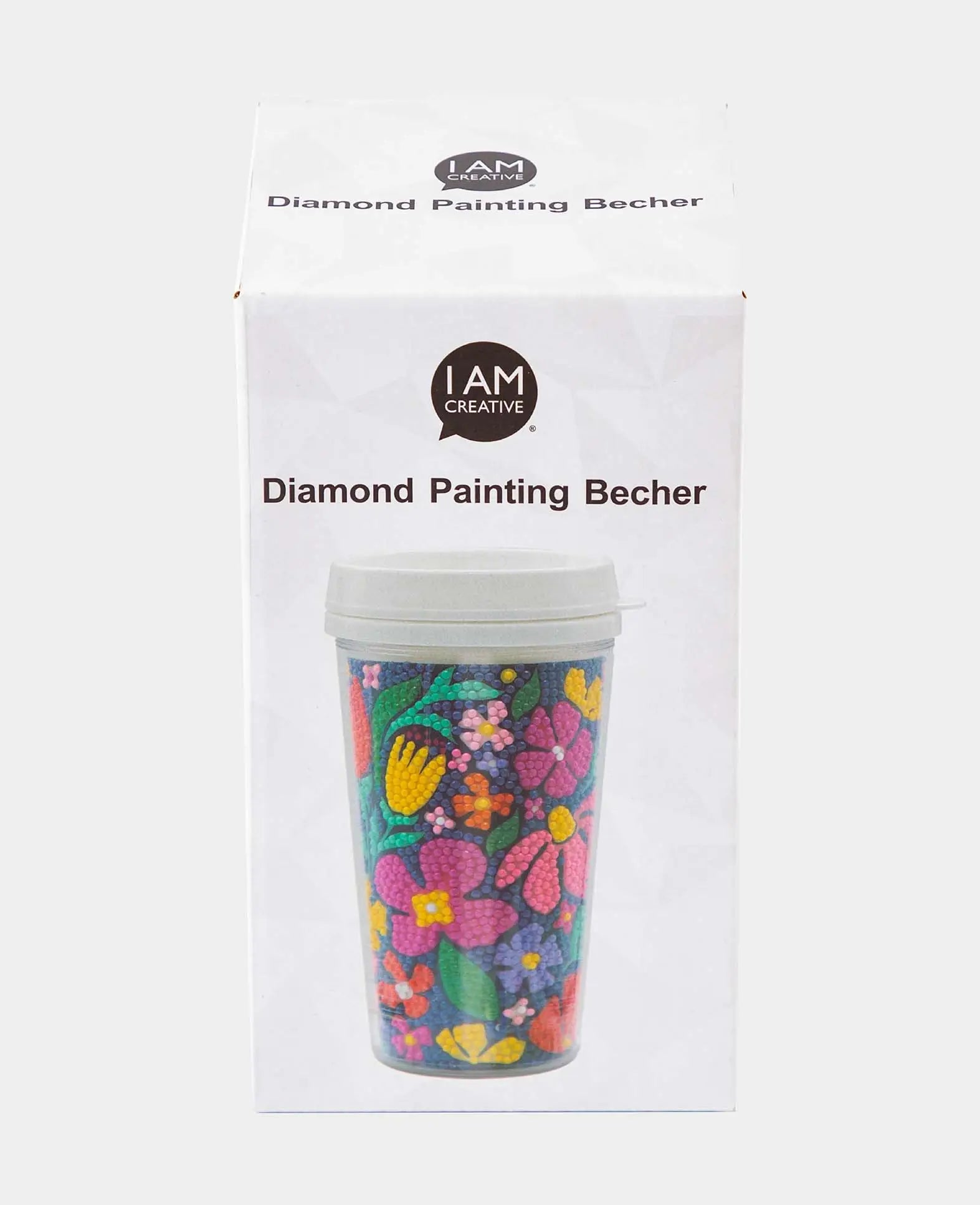 Tasse Diamond Painting, fleurs, gourde, 17 x 9.2 cm