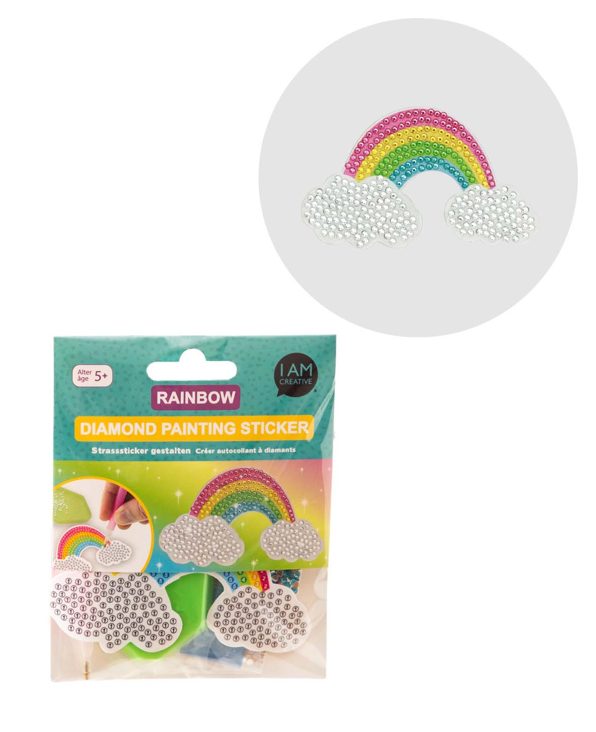 Patch de Diamond Painting, arc-en-ciel, 11 x 6.5 cm, 1 pc.