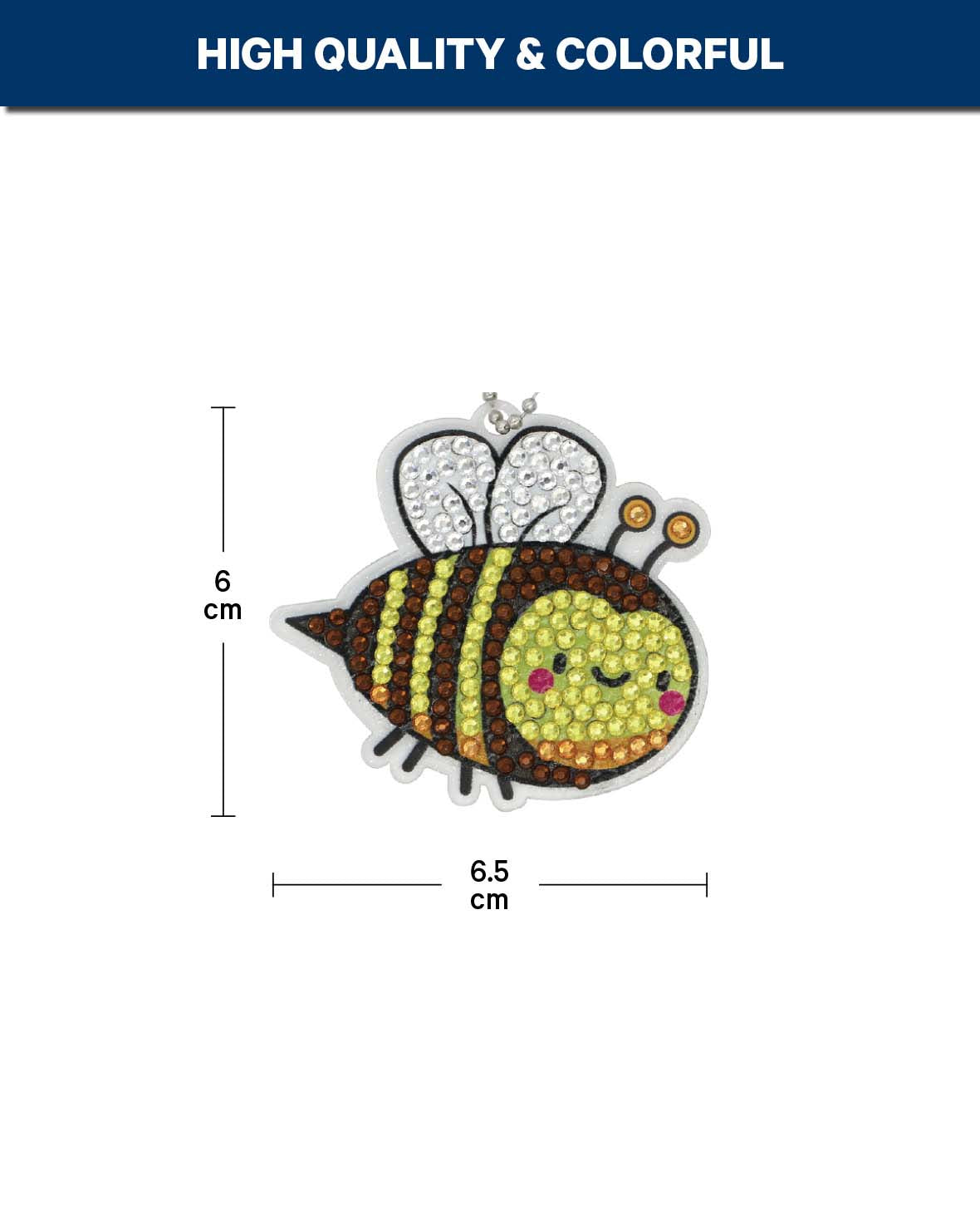 Diamond Painting Keychain, Bee, 5.7 x 6.5 cm