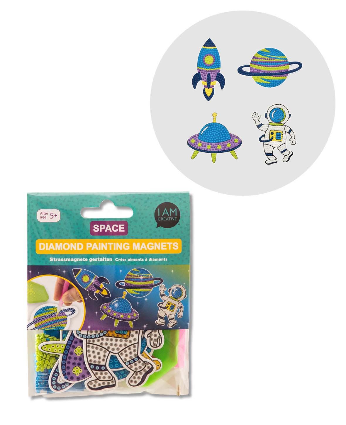 Set d'aimants Diamond Painting, Espace, 4 pcs.