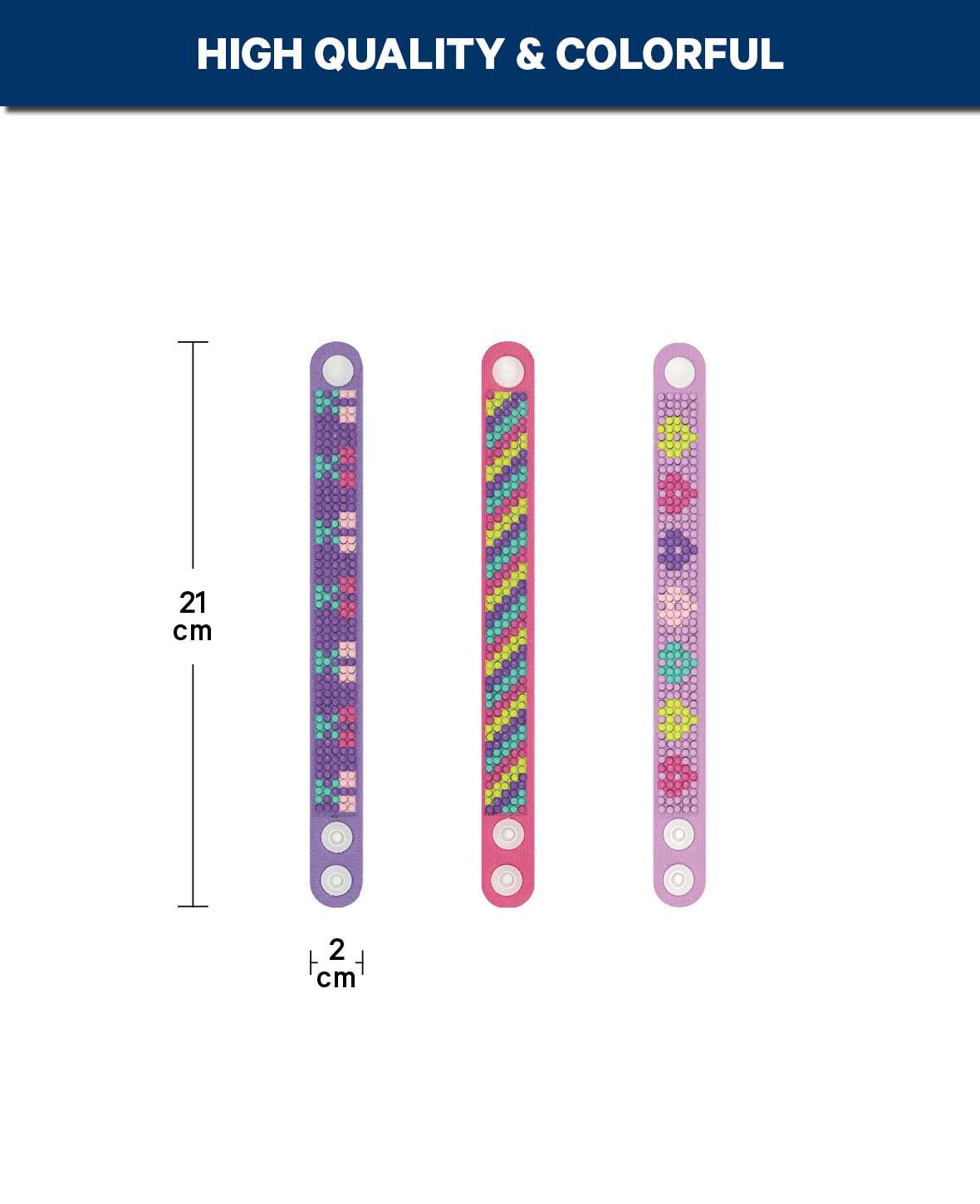 Diamond Painting Armband Set I, 21 x 2 cm, 3 Stk.