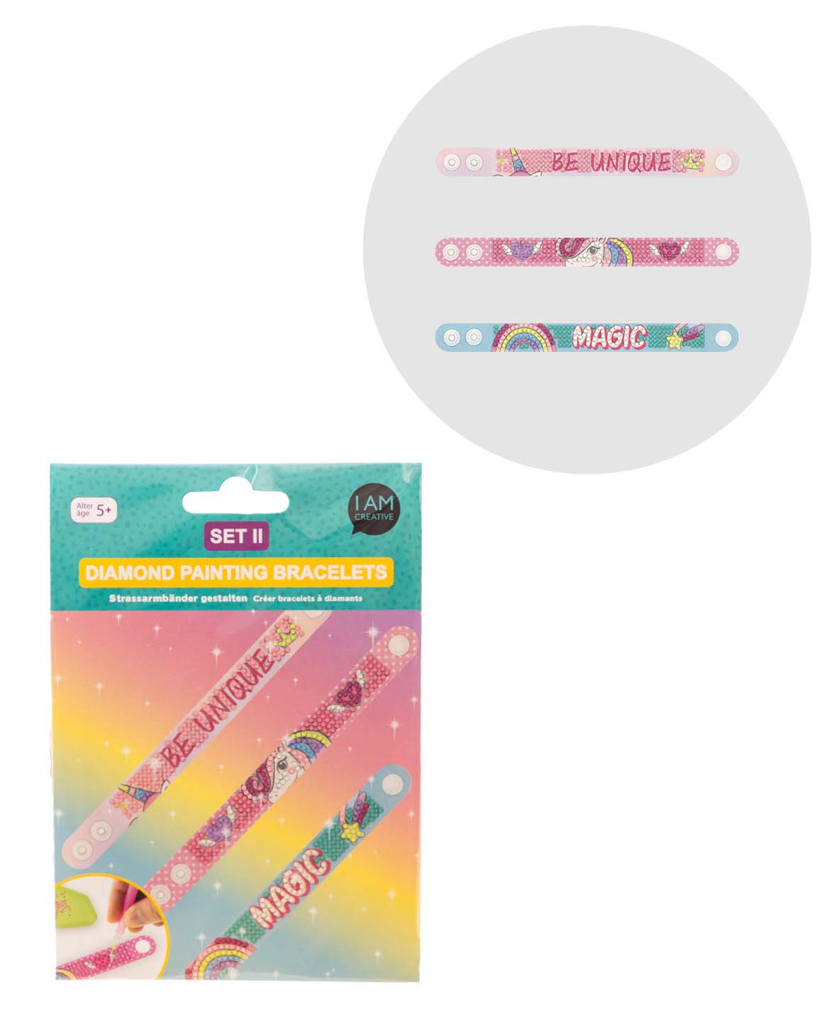 Set de bracelets Diamond Painting II, 21 x 2 cm, 3 p.