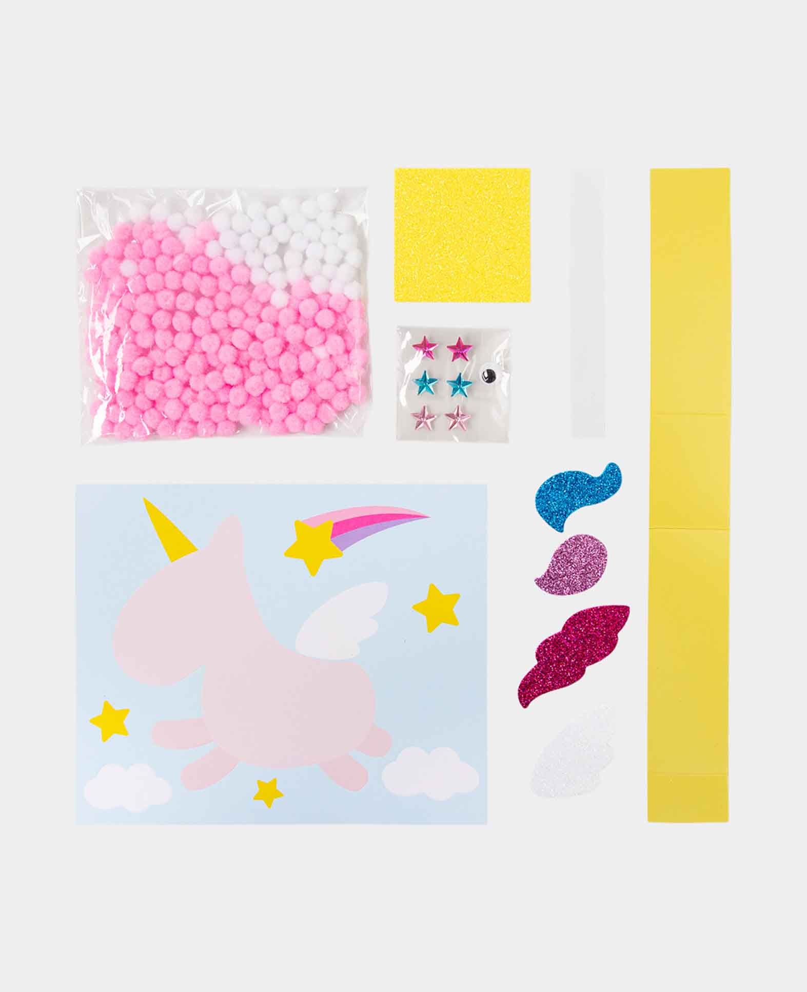 DIY Pom Pom Set, Unicorn, 18 x 15 cm, 1 pc.