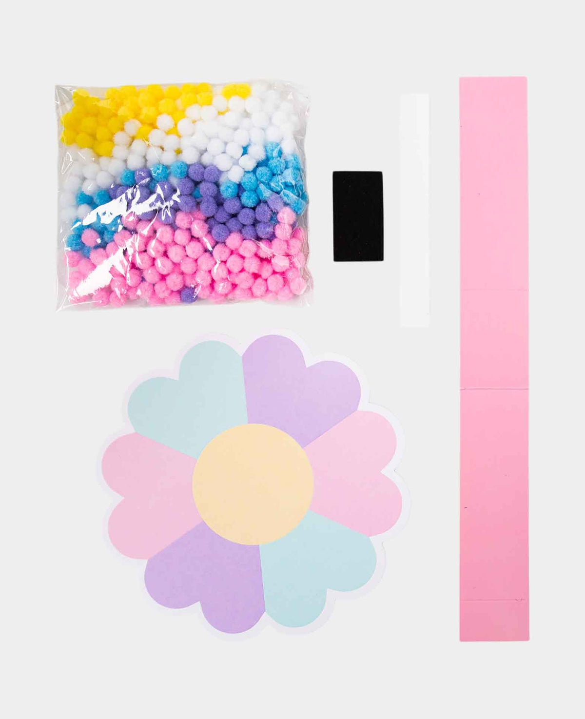 Kit de pompons à faire soi-même, cœur souriant, Ø 16 cm, 1 pc.