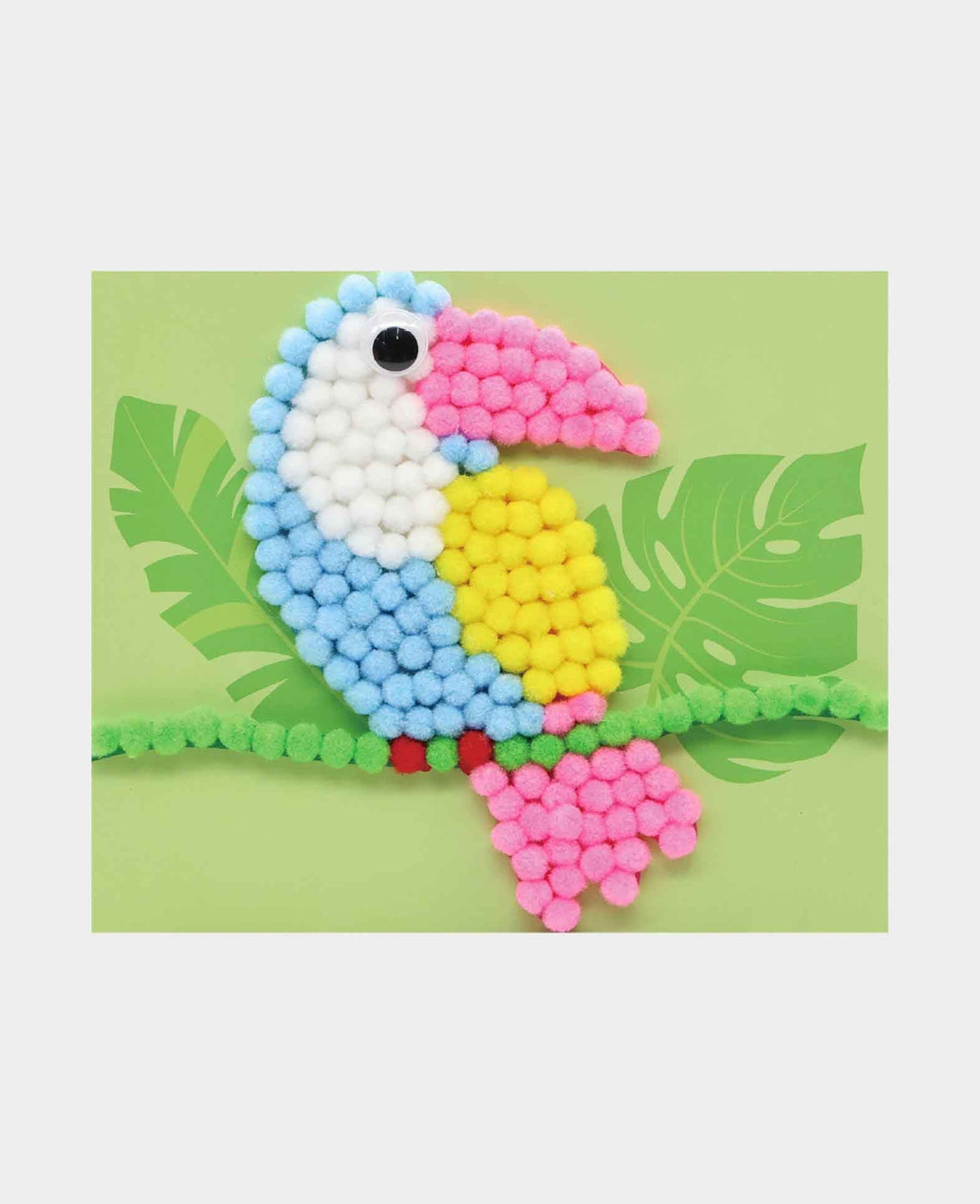 Kit de pompons DIY, oiseau, 18 x 15 cm, 1 pc