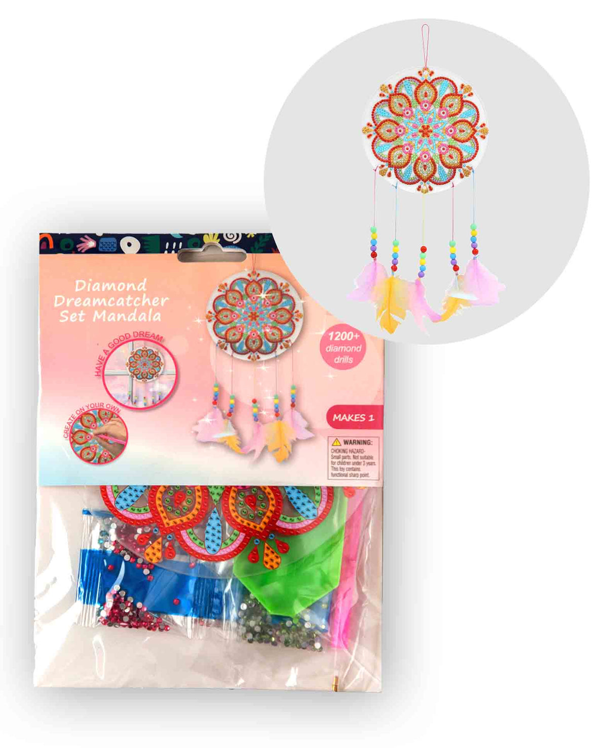 Diamond Painting Attrape-rêves Mandala, Kit complet
